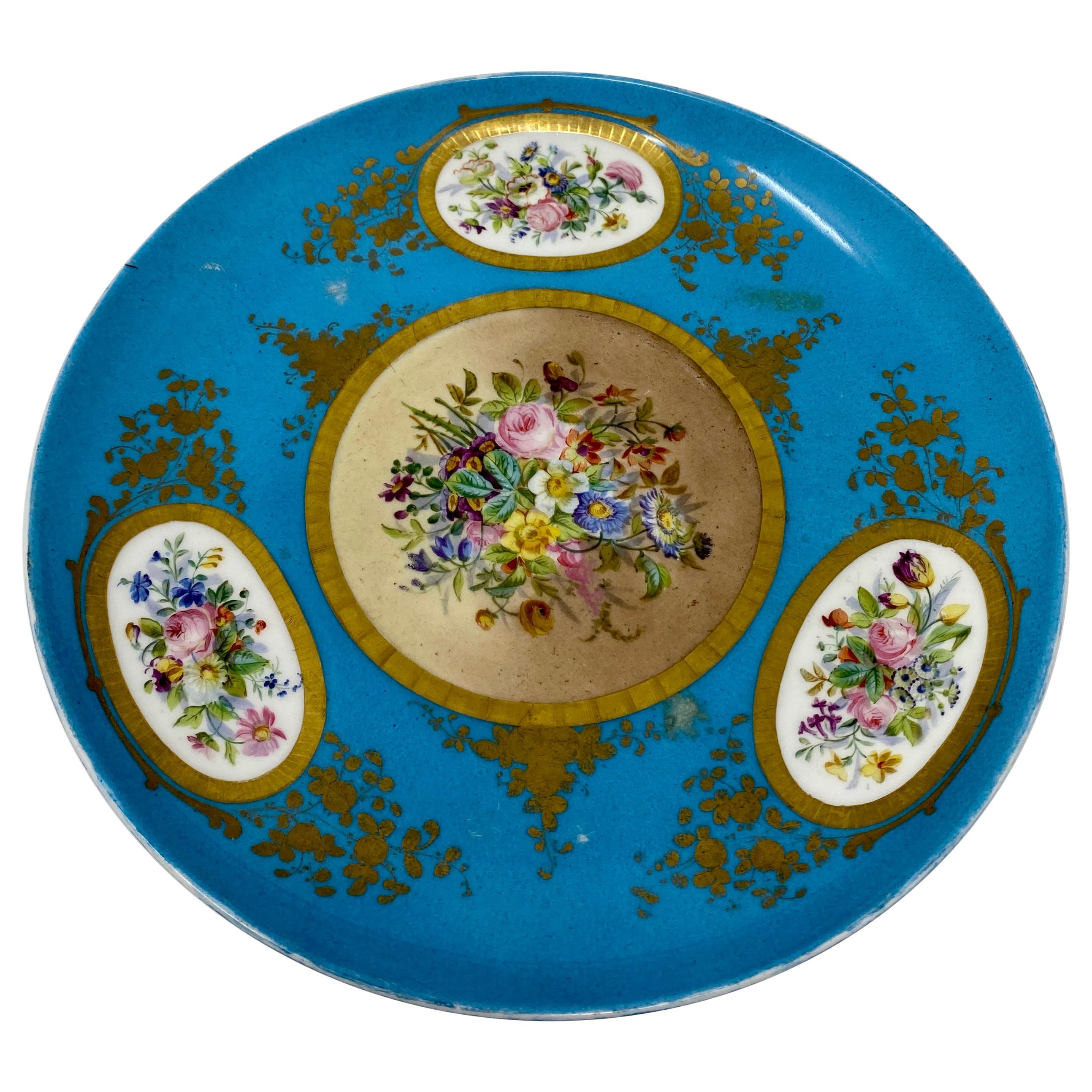 Antique French Early 19th Century Sèvres Plate, circa 1820-1830 For Sale