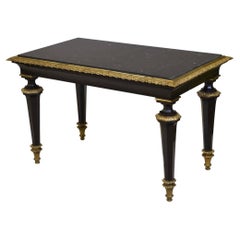Antique French Ebonised and Gilt Metal Console Table