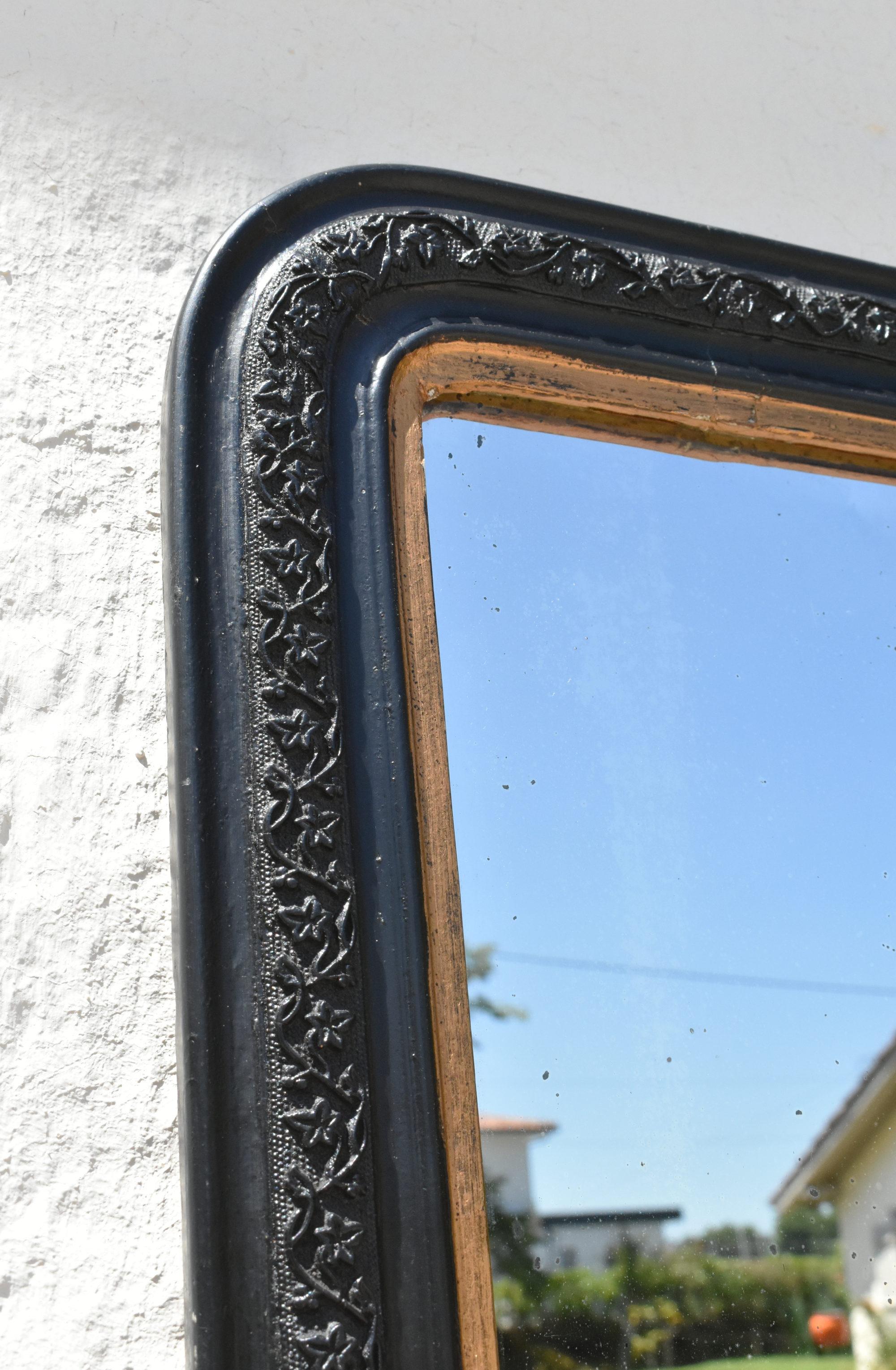 Antique French Ebonised Mirror Napoleon III Second Empire For Sale 2