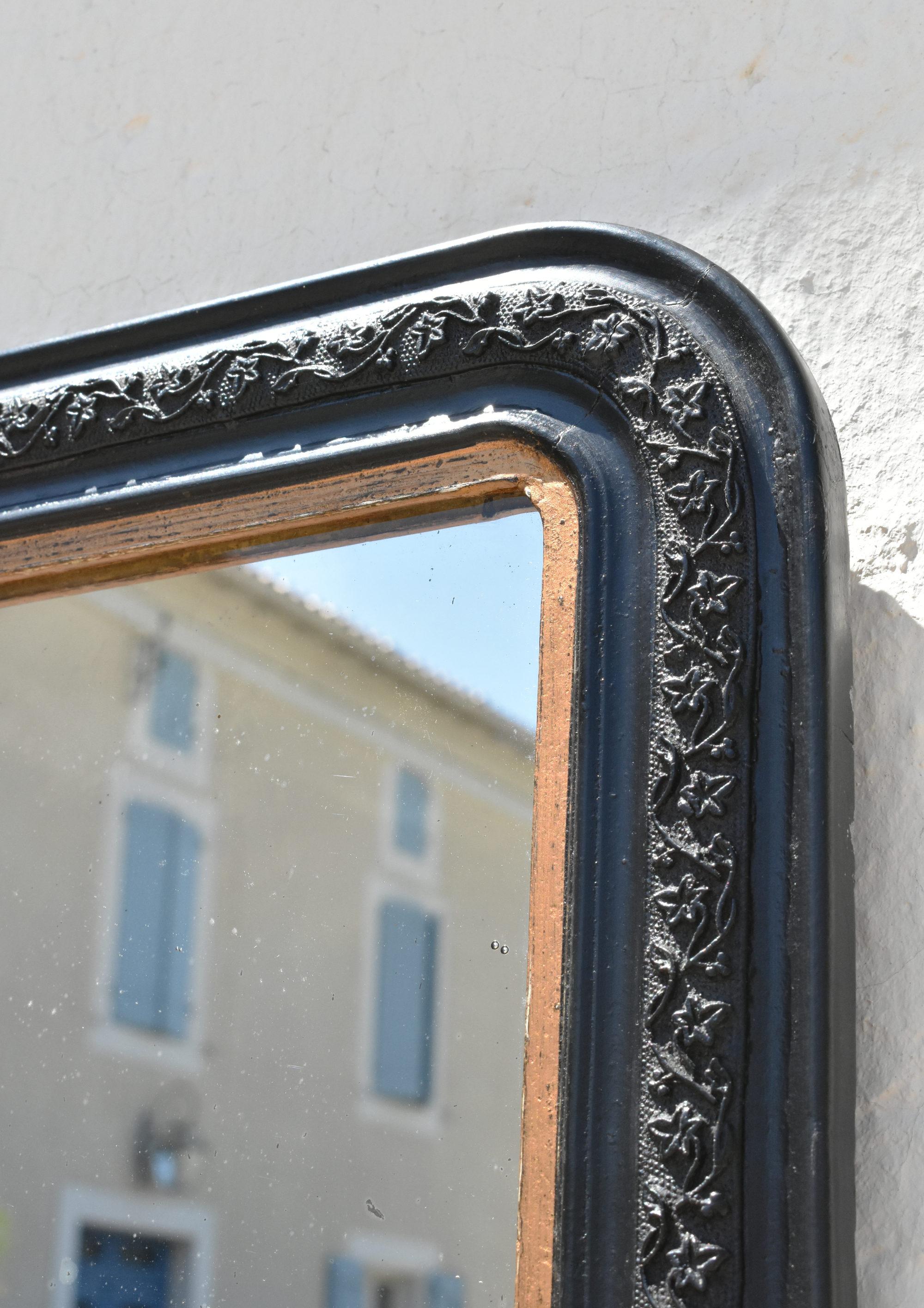 Antique French Ebonised Mirror Napoleon III Second Empire For Sale 3