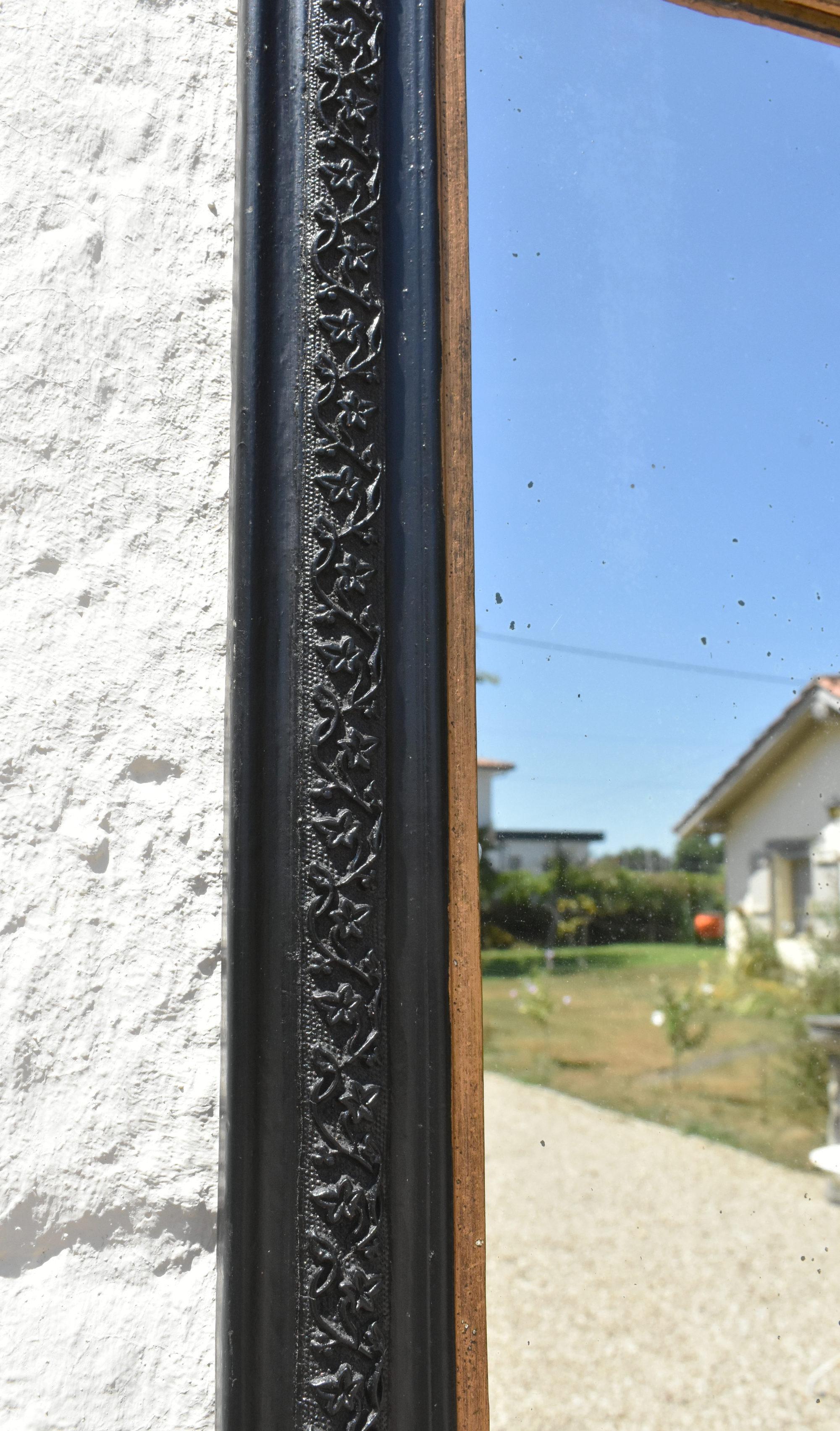 Antique French Ebonised Mirror Napoleon III Second Empire For Sale 4