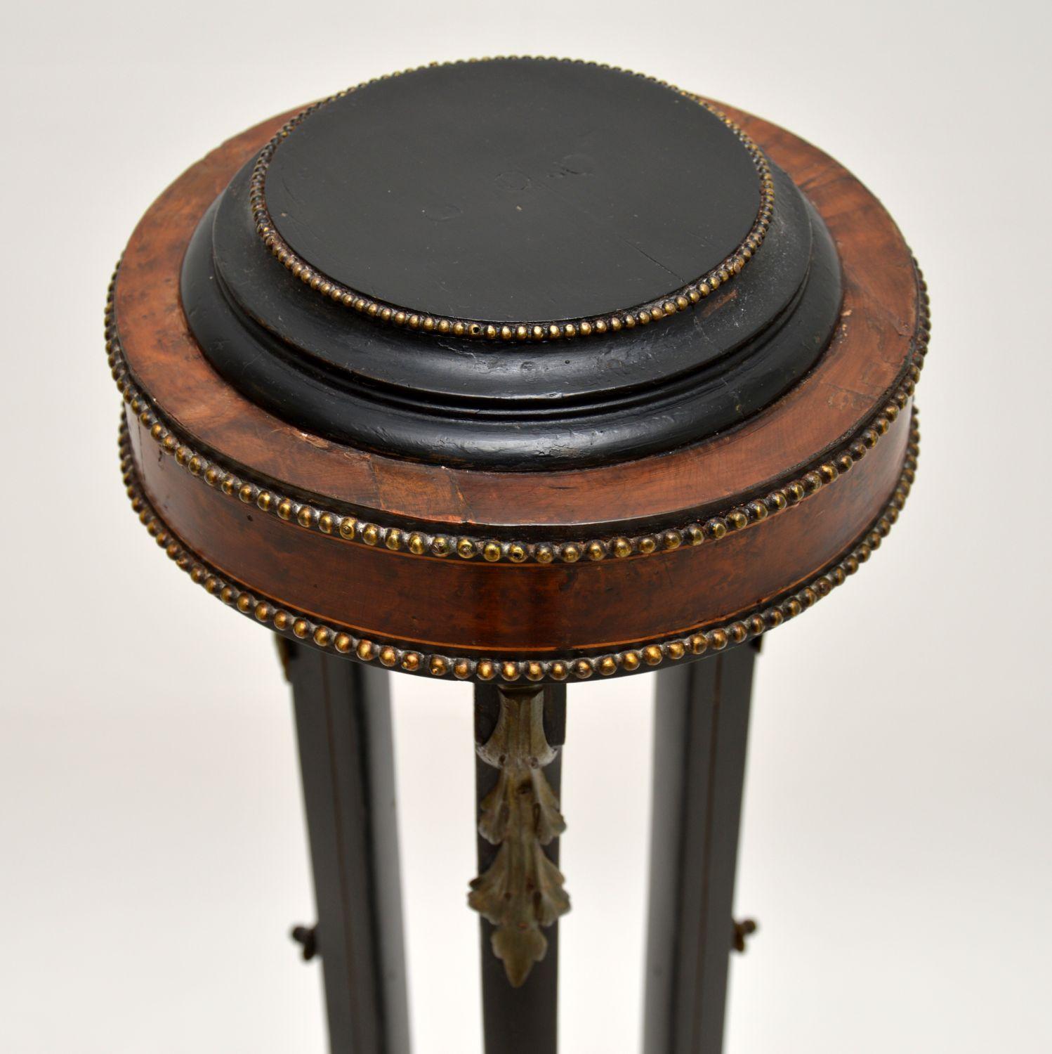 Antique French Ebonised Walnut Plant Stand / Torchere In Good Condition In London, GB