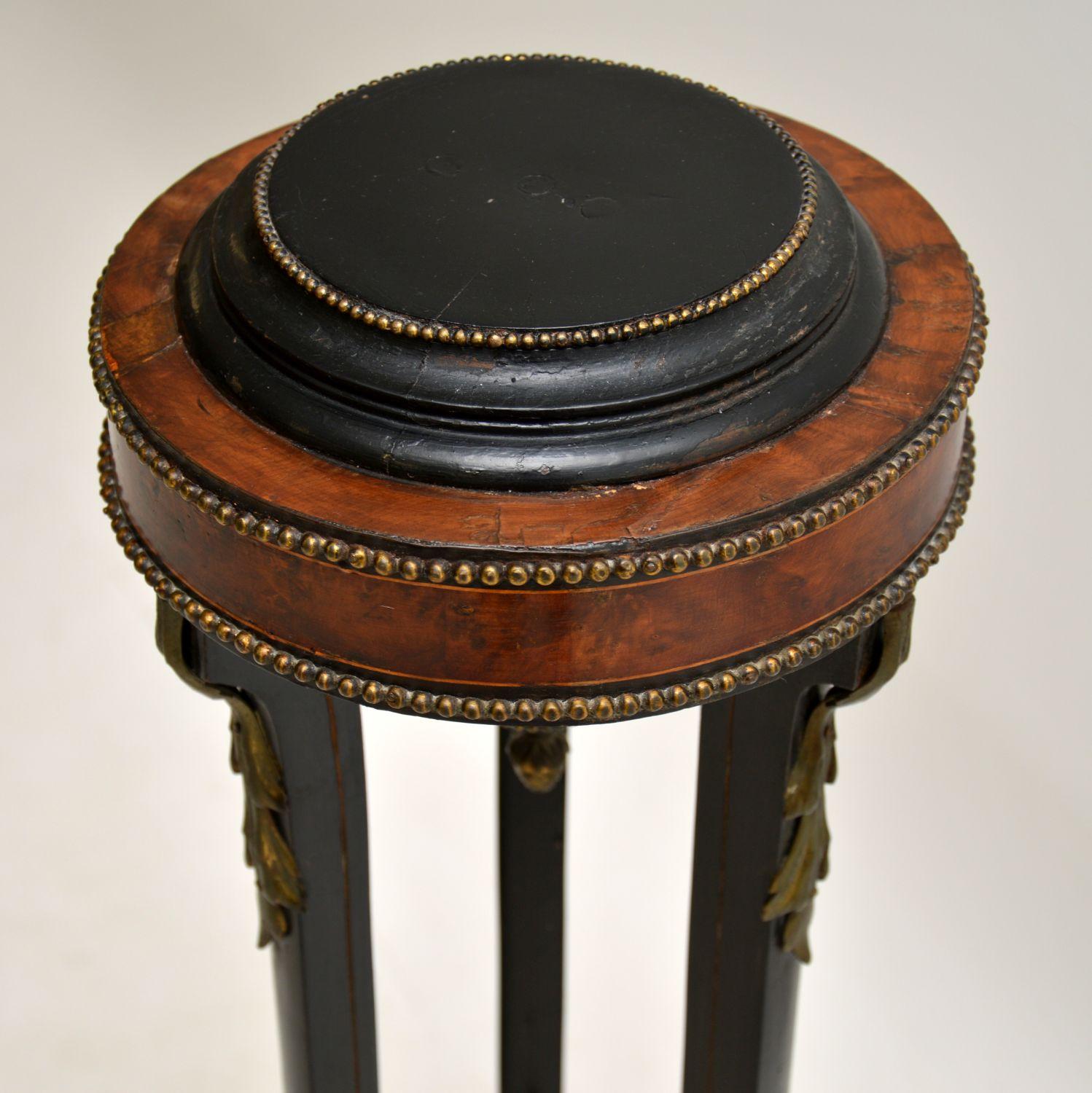 Antique French Ebonised Walnut Plant Stand / Torchere 3