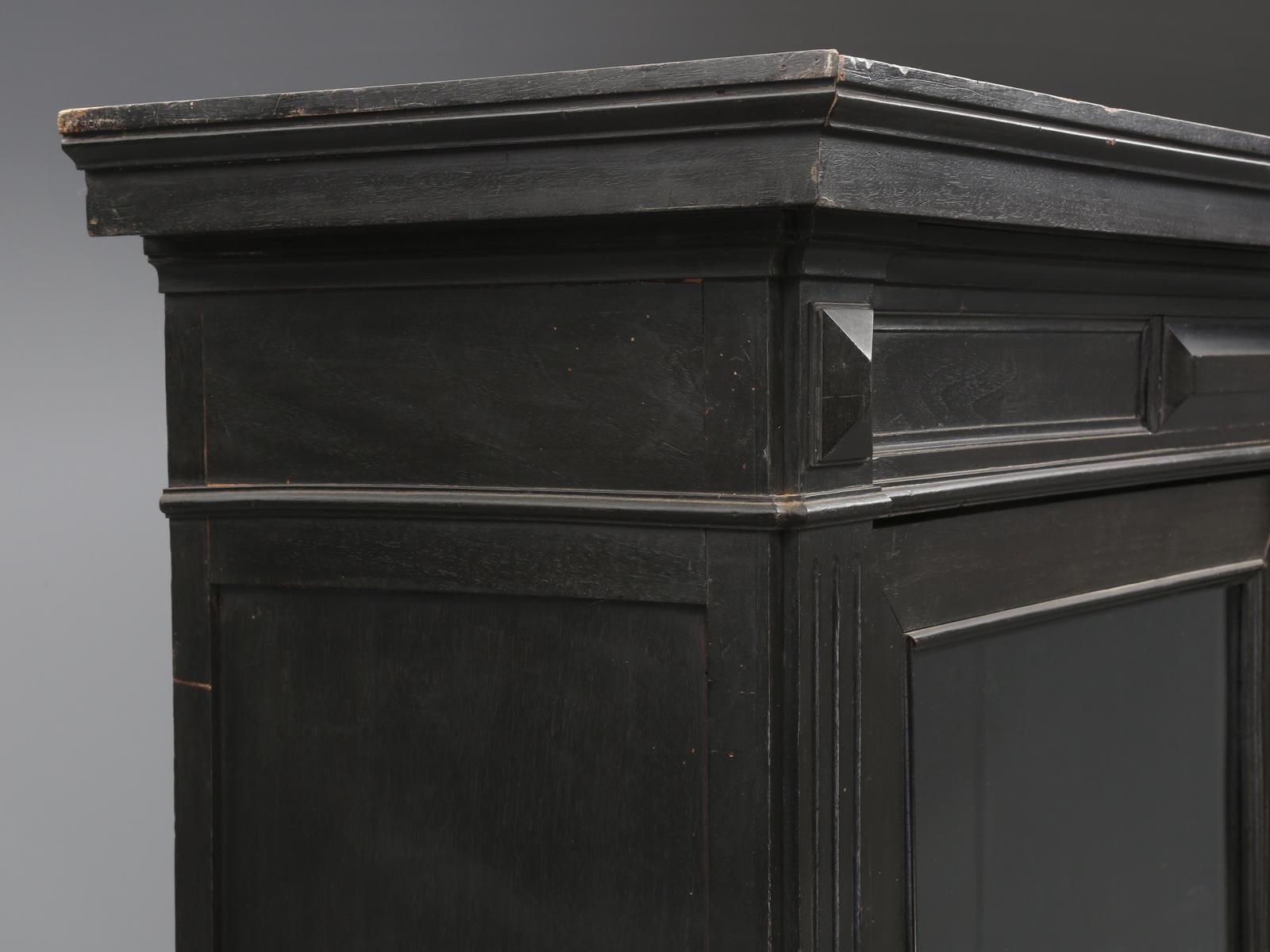 Louis XVI Antique French Ebonized Bookcase that is 100% Original, Including the Finish