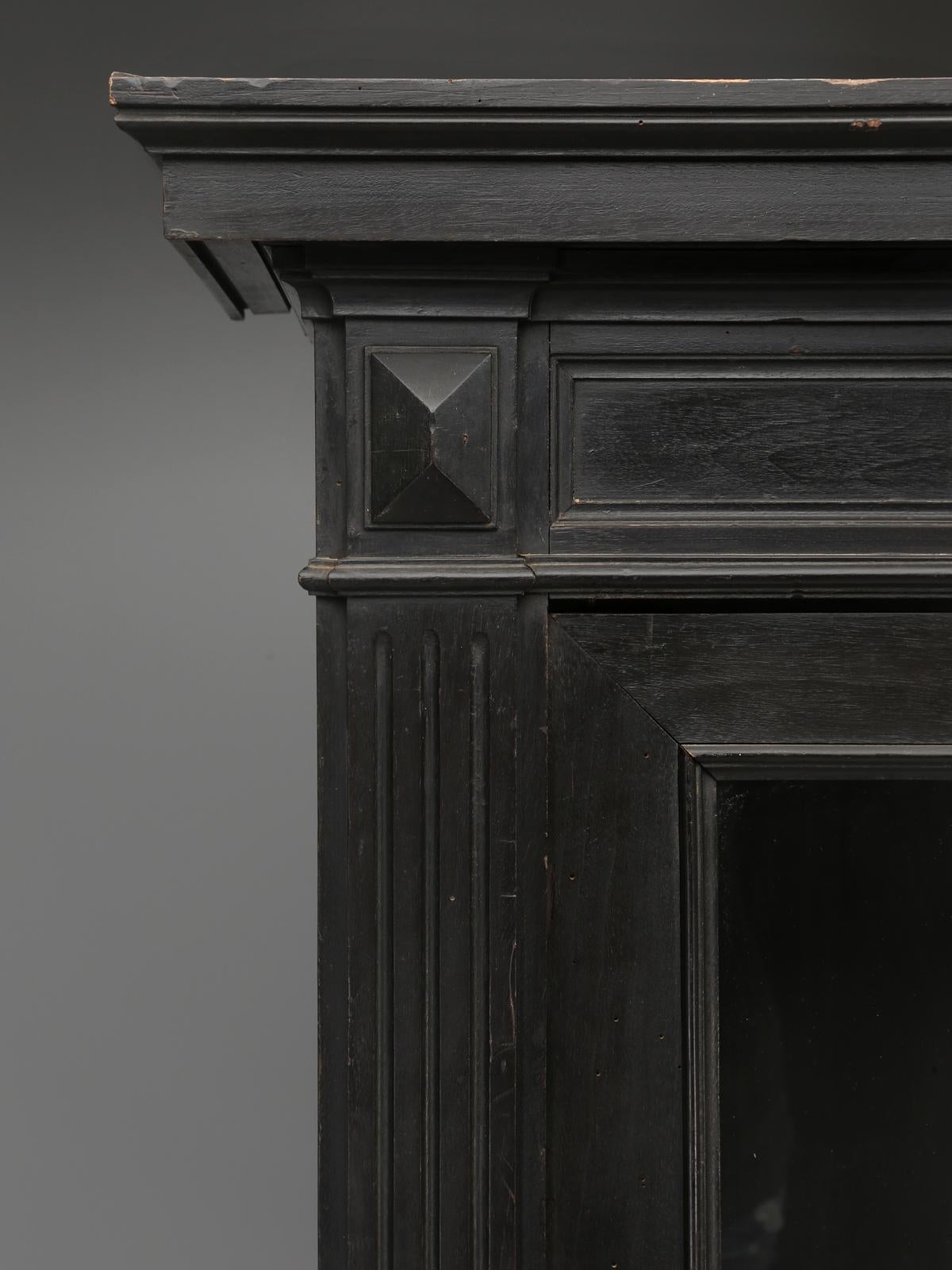 Antique French Ebonized Bookcase that is 100% Original, Including the Finish In Good Condition In Chicago, IL