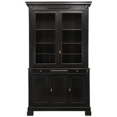 Antique French Ebonized Bookcase that is 100% Original, Including the Finish