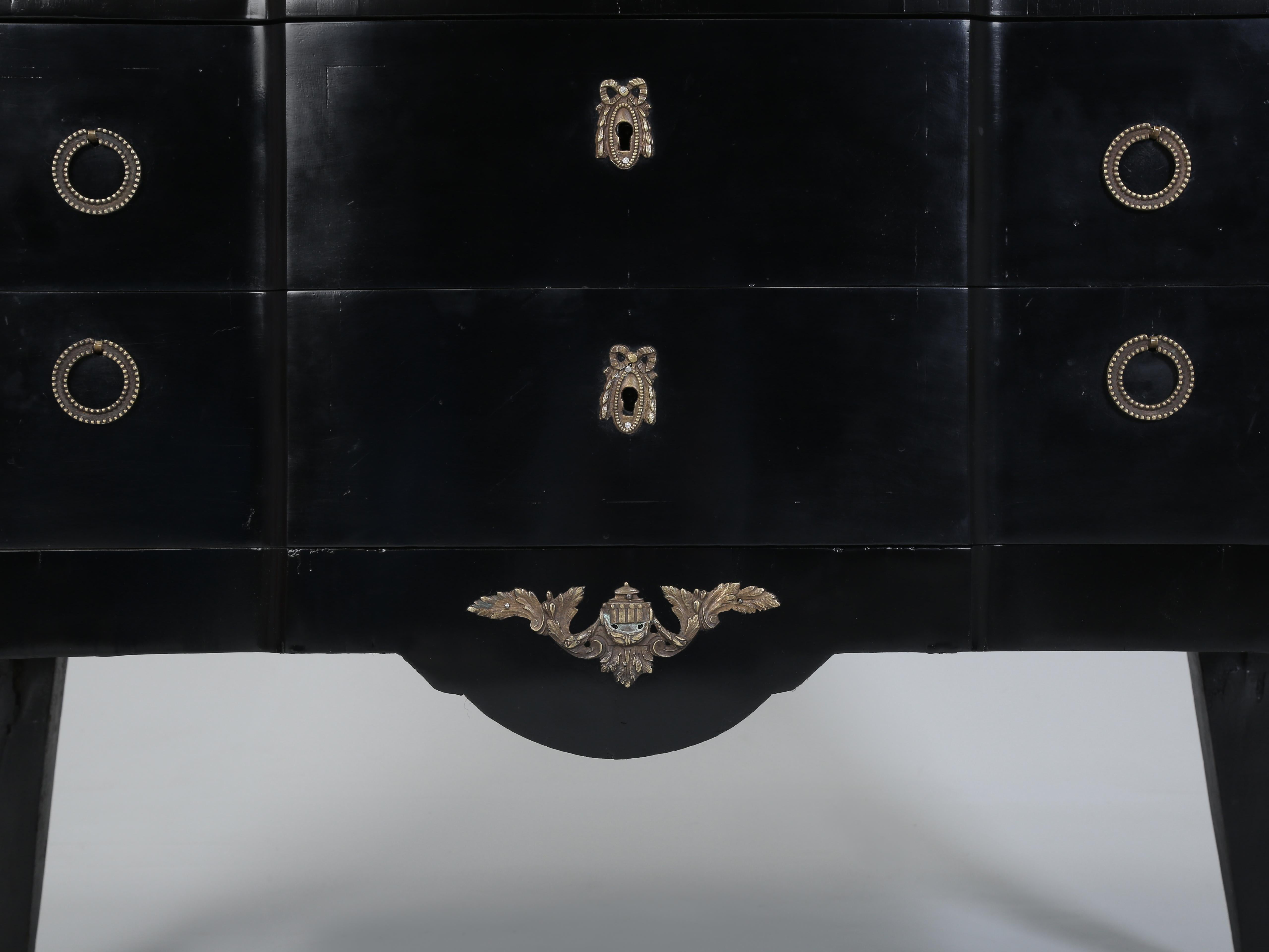 Antique French Ebonized Louis XV Style Commode Completely Restored c1800's For Sale 11