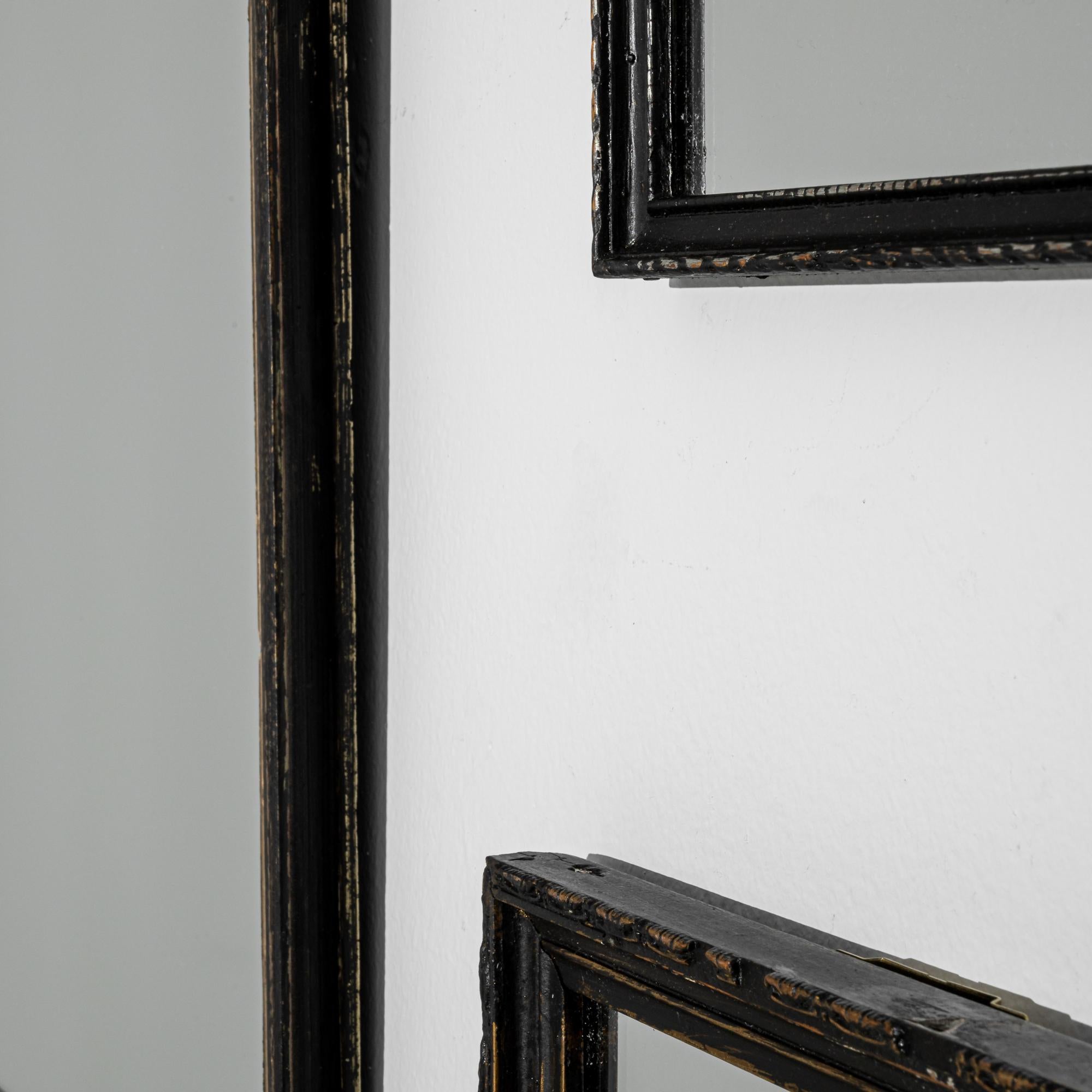 Antique French Ebonized Mirror Set, Set of Eleven 2