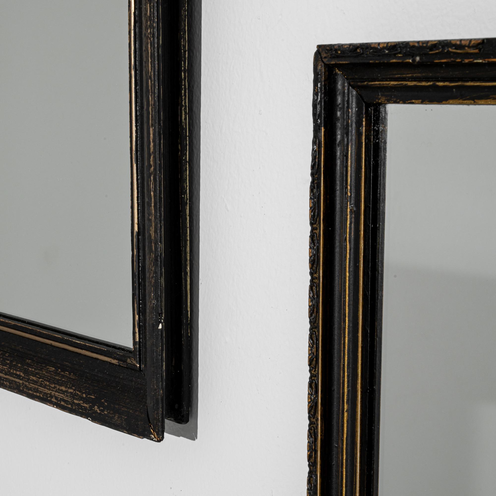 Antique French Ebonized Mirror Set, Set of Eleven 3