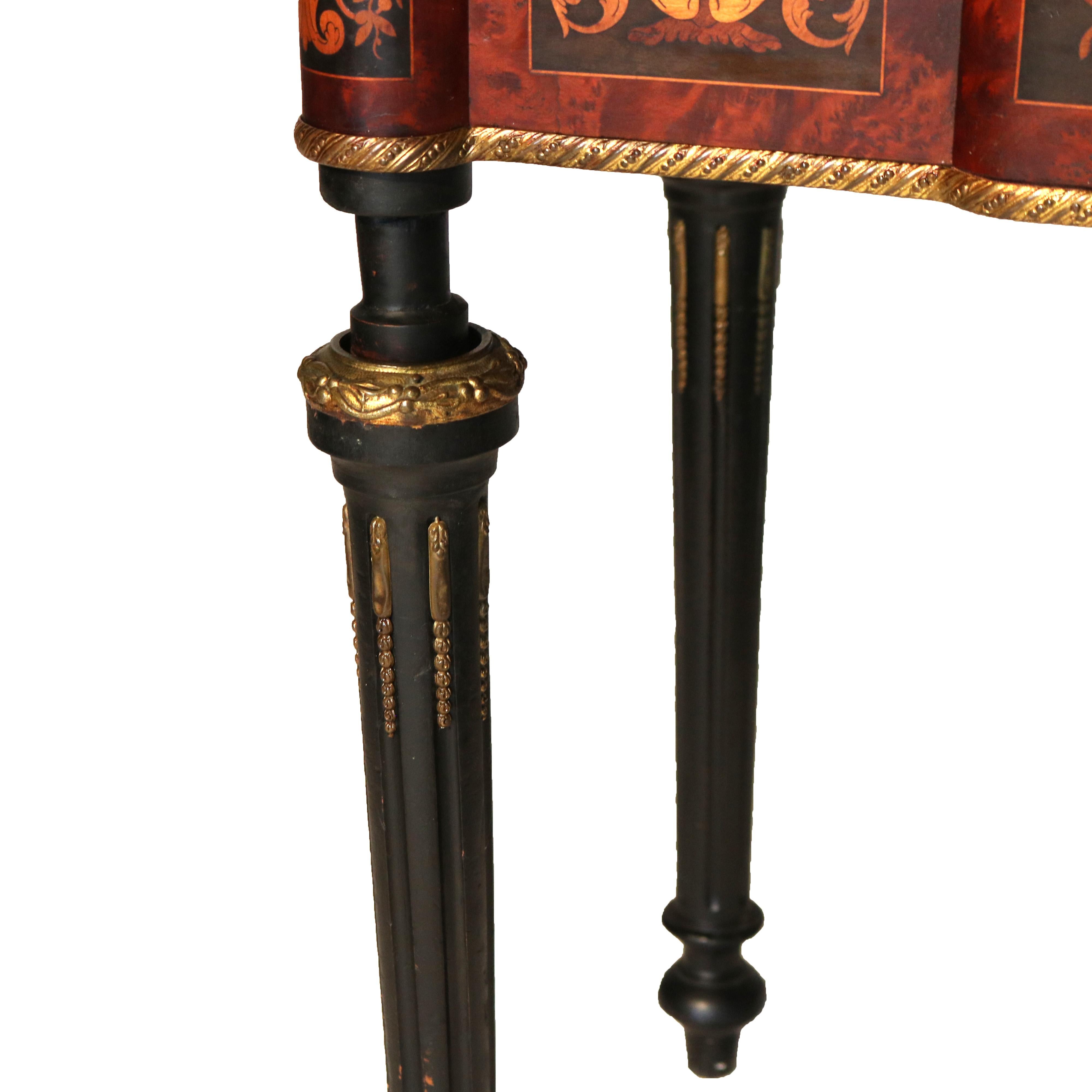 Antique French Ebonized, Ormolu & Inlay Card Table C1880 For Sale 9