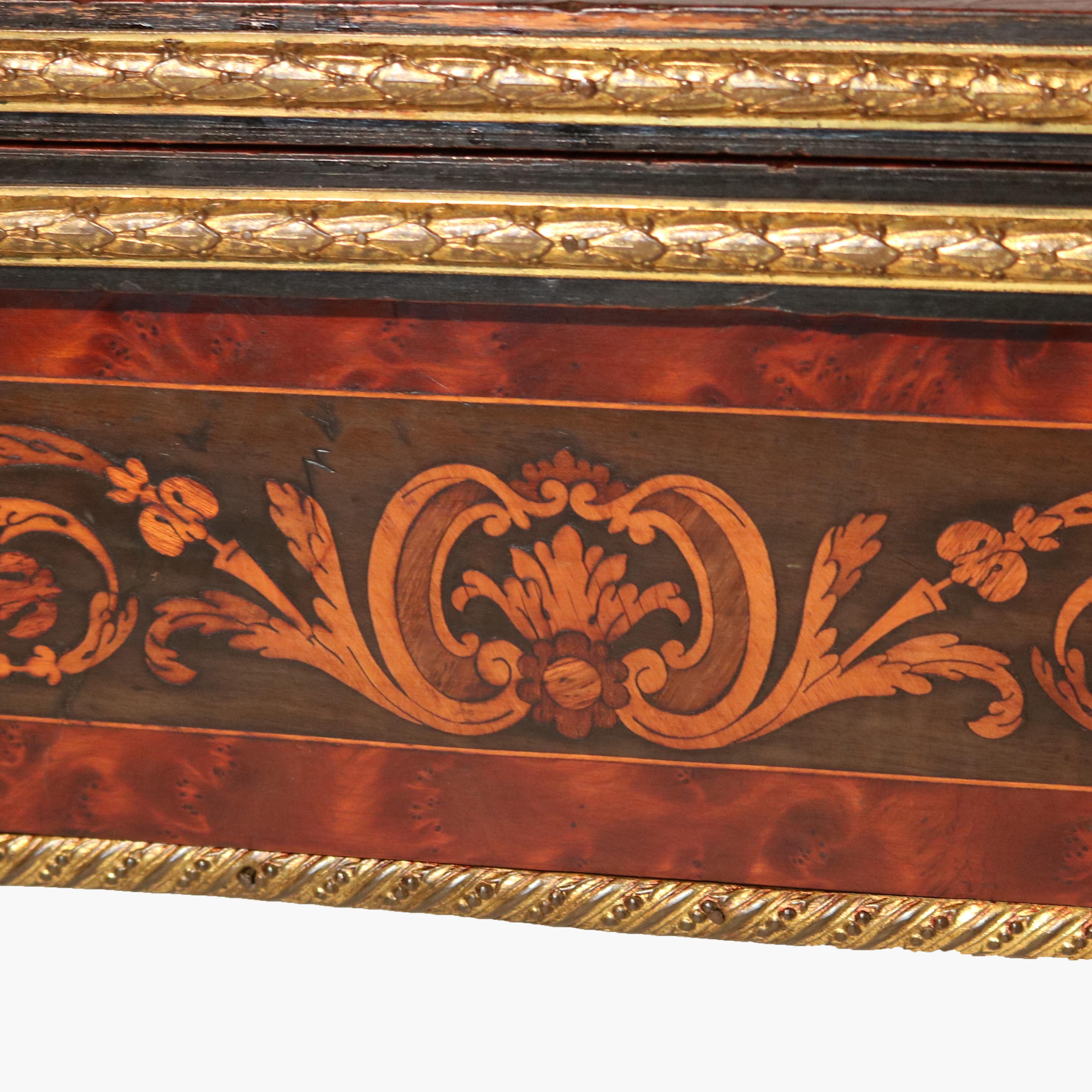 Antique French Ebonized, Ormolu & Inlay Card Table C1880 For Sale 10