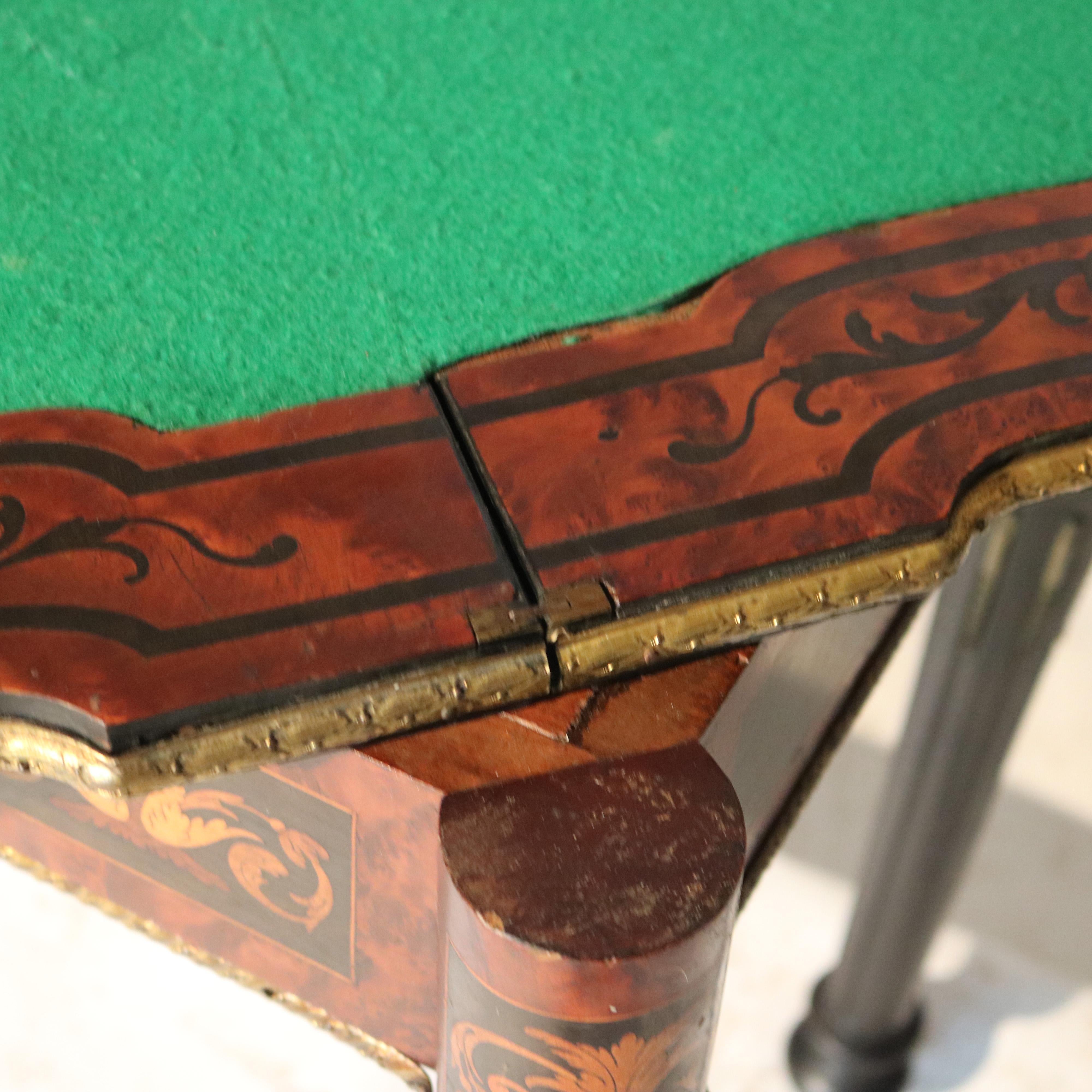 Antique French Ebonized, Ormolu & Inlay Card Table C1880 For Sale 12