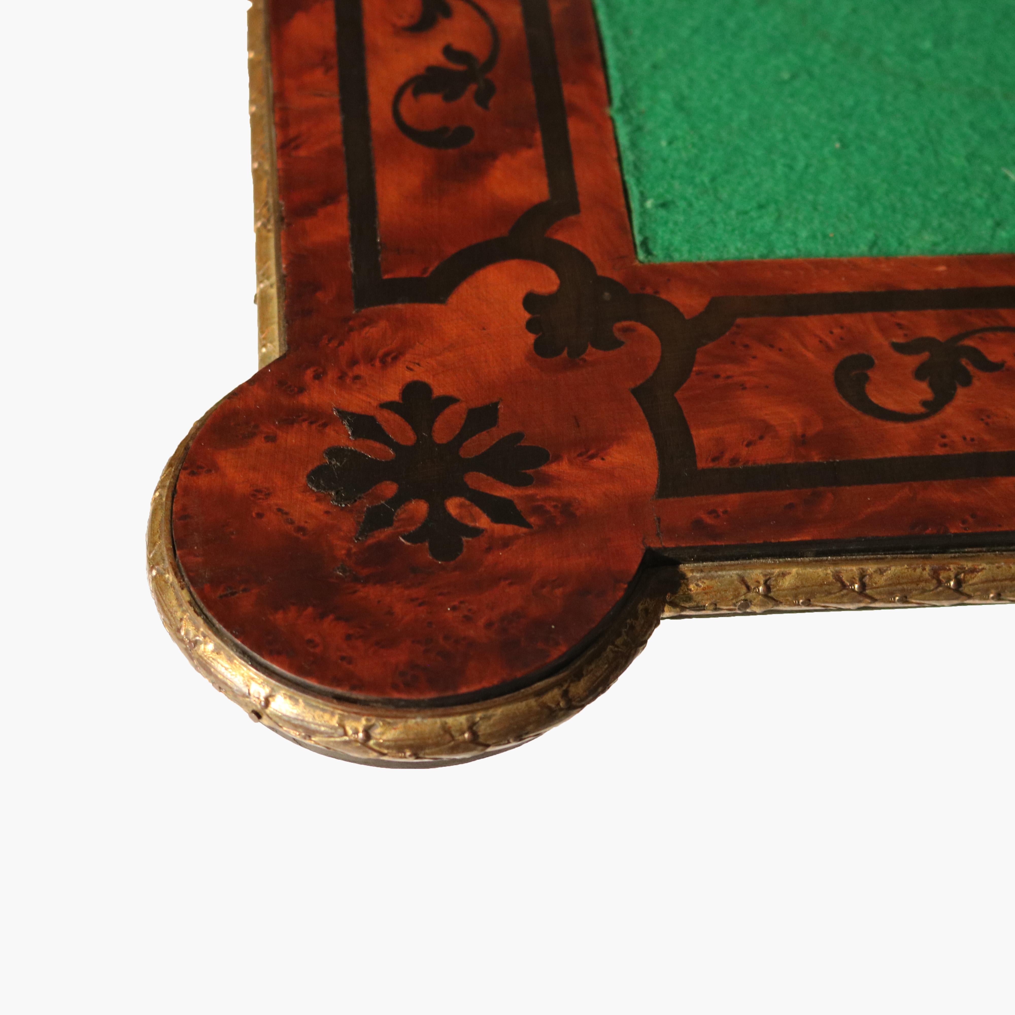 Antique French Ebonized, Ormolu & Inlay Card Table C1880 For Sale 13