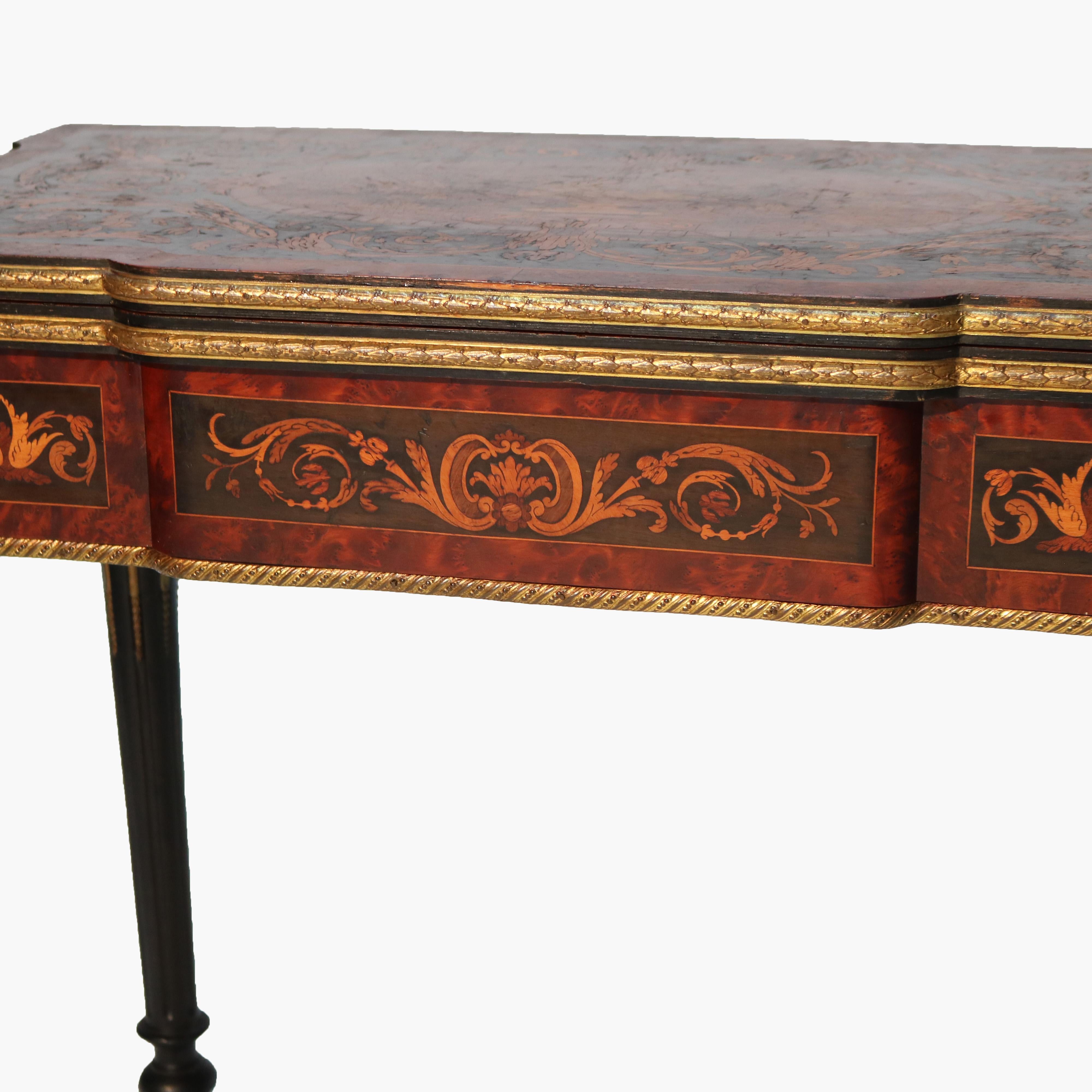 Antique French Ebonized, Ormolu & Inlay Card Table C1880 For Sale 1