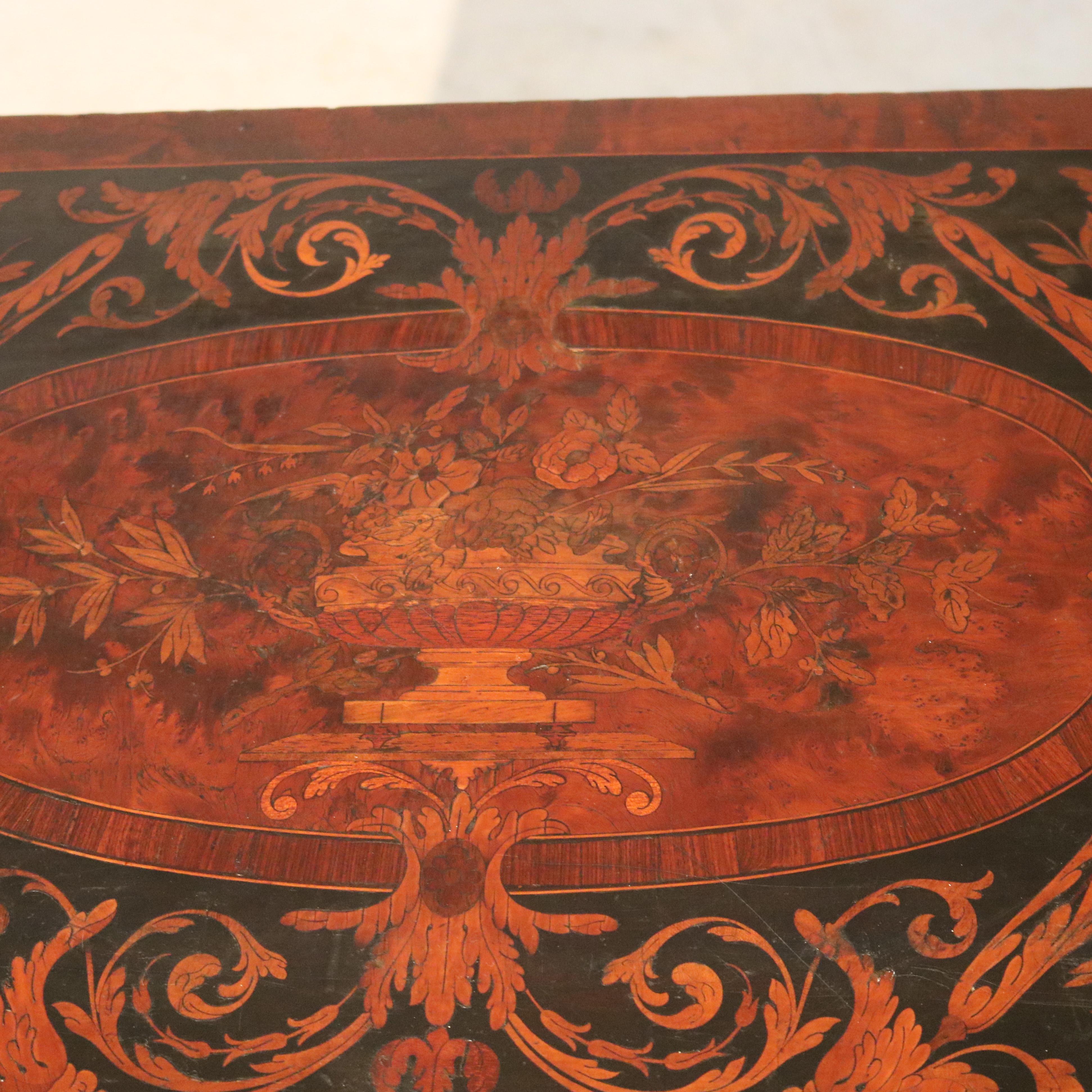 Antique French Ebonized, Ormolu & Inlay Card Table C1880 For Sale 4