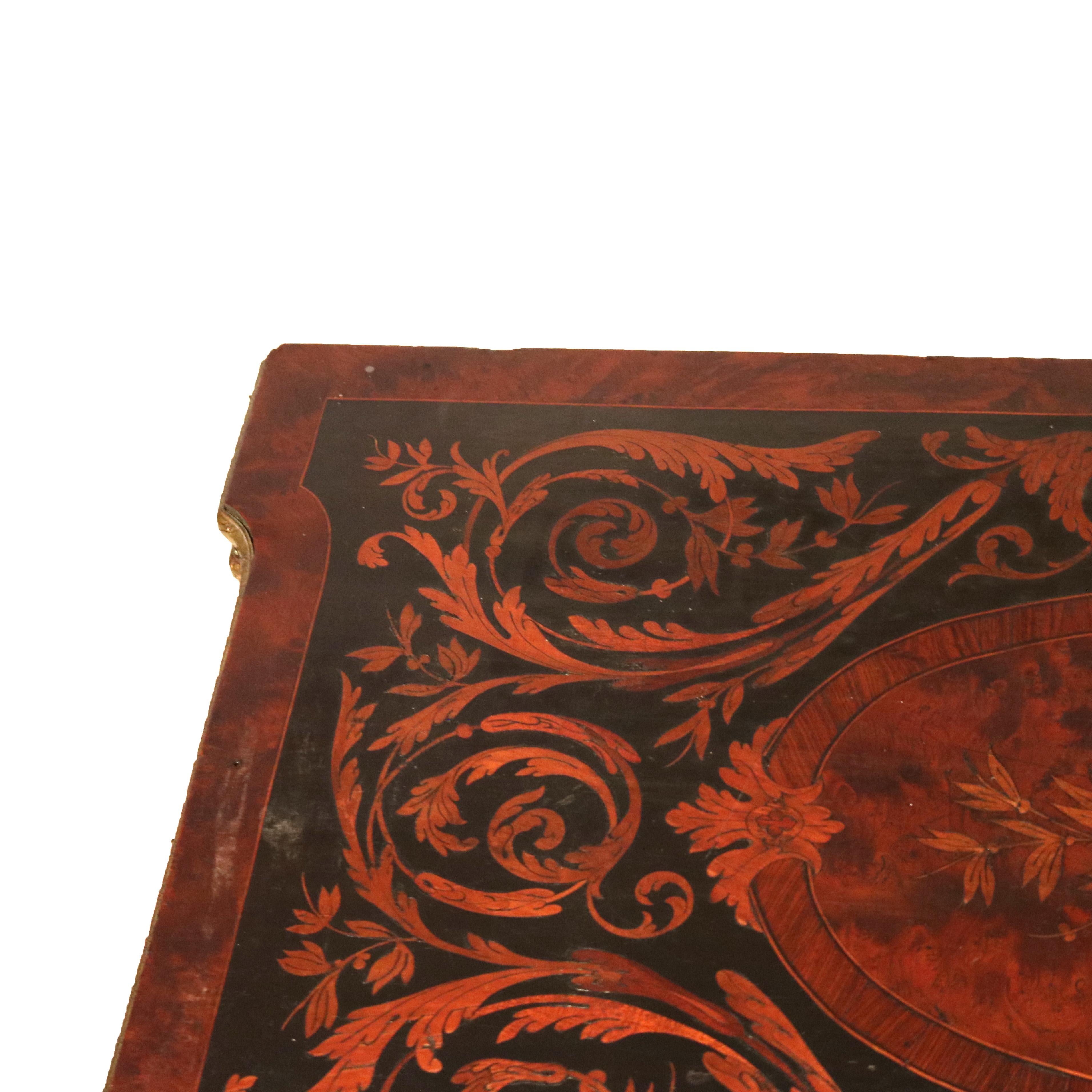 Antique French Ebonized, Ormolu & Inlay Card Table C1880 For Sale 5