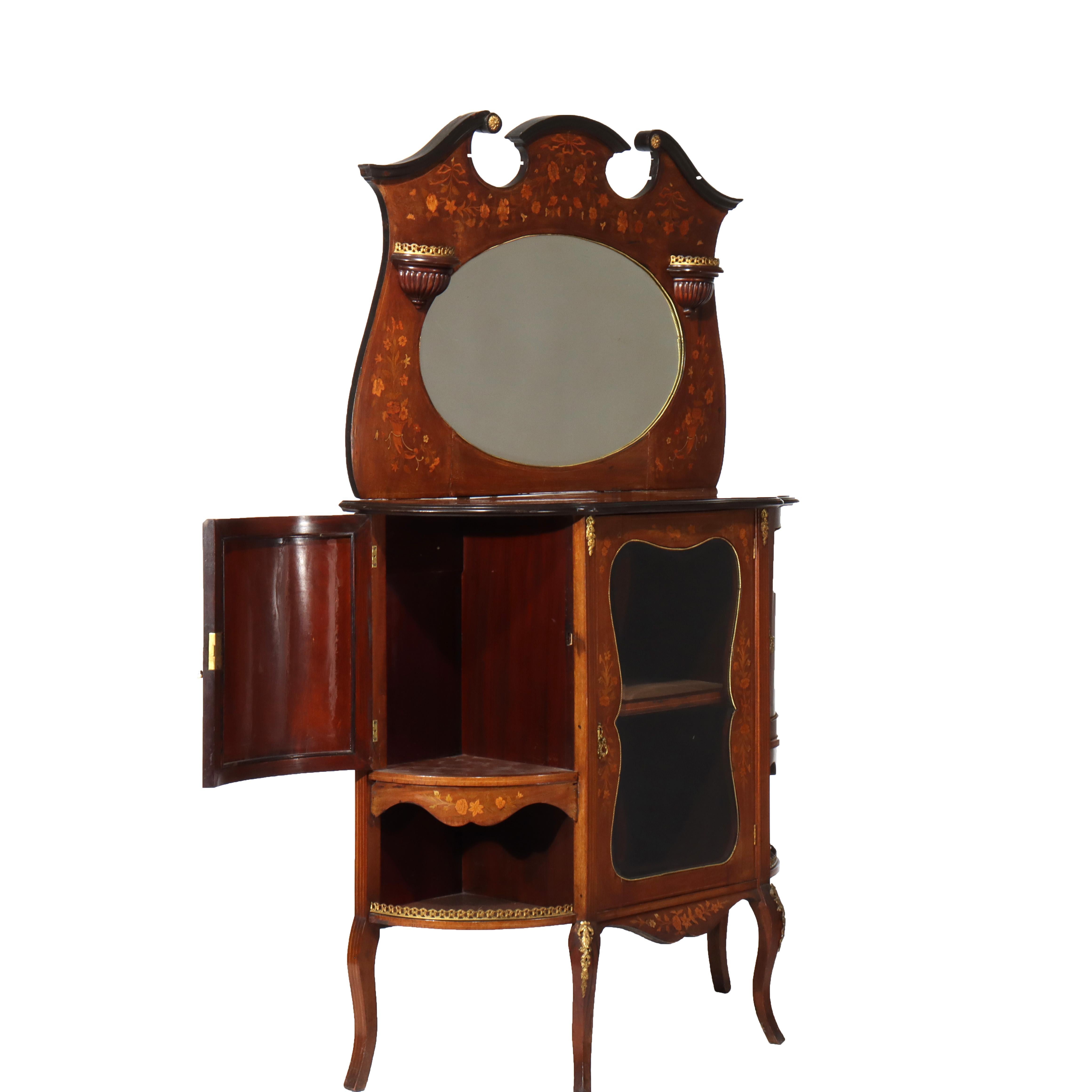 Cabinet de curiosité en bois de rose ébonisé, marqueterie et bronze doré, Antique French C1890 en vente 10