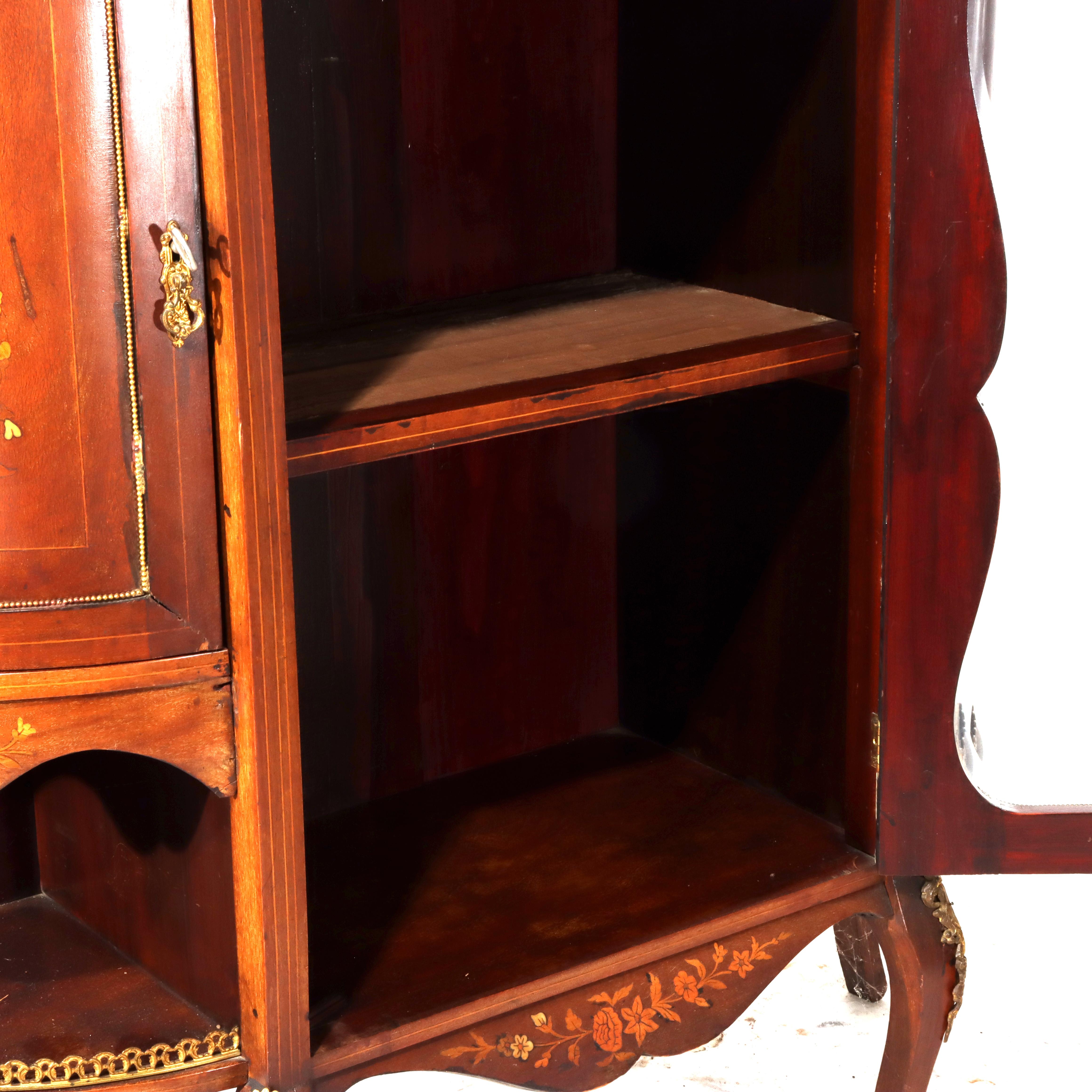 Cabinet de curiosité en bois de rose ébonisé, marqueterie et bronze doré, Antique French C1890 en vente 14