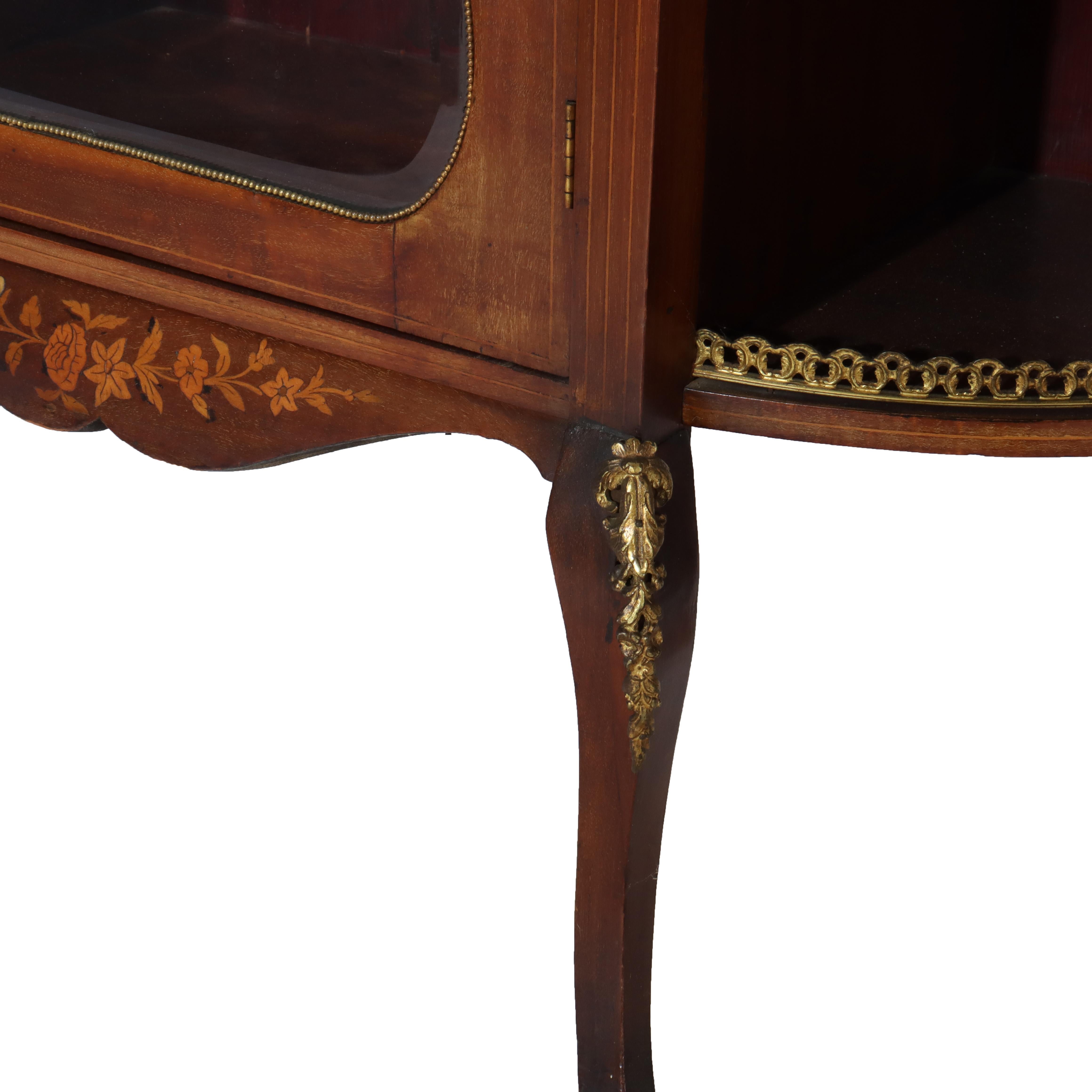 Cabinet de curiosité en bois de rose ébonisé, marqueterie et bronze doré, Antique French C1890 en vente 4