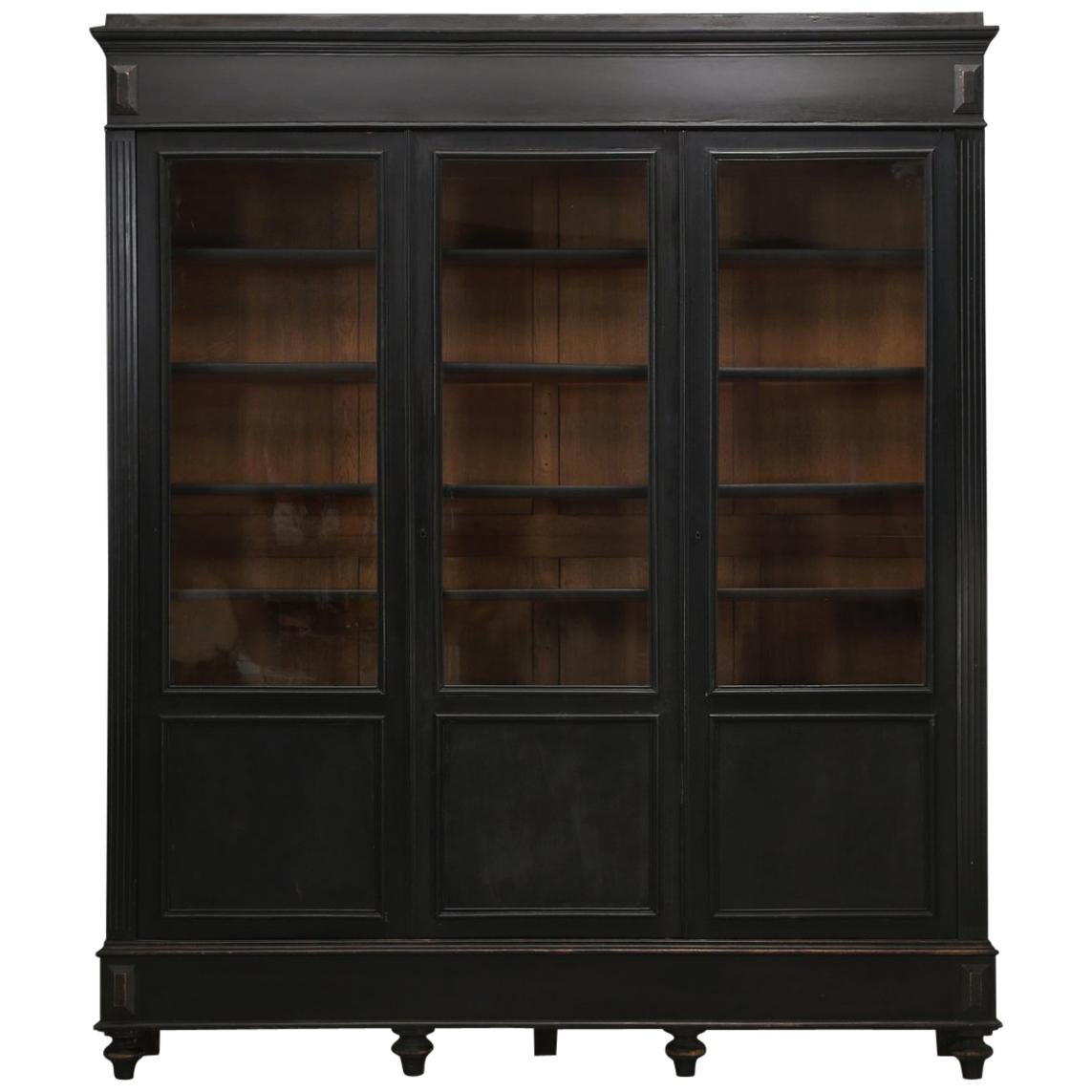 Antique French Ebony Bookcase, in Its Original Finish