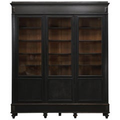 Antique French Ebony Bookcase, in Its Original Finish