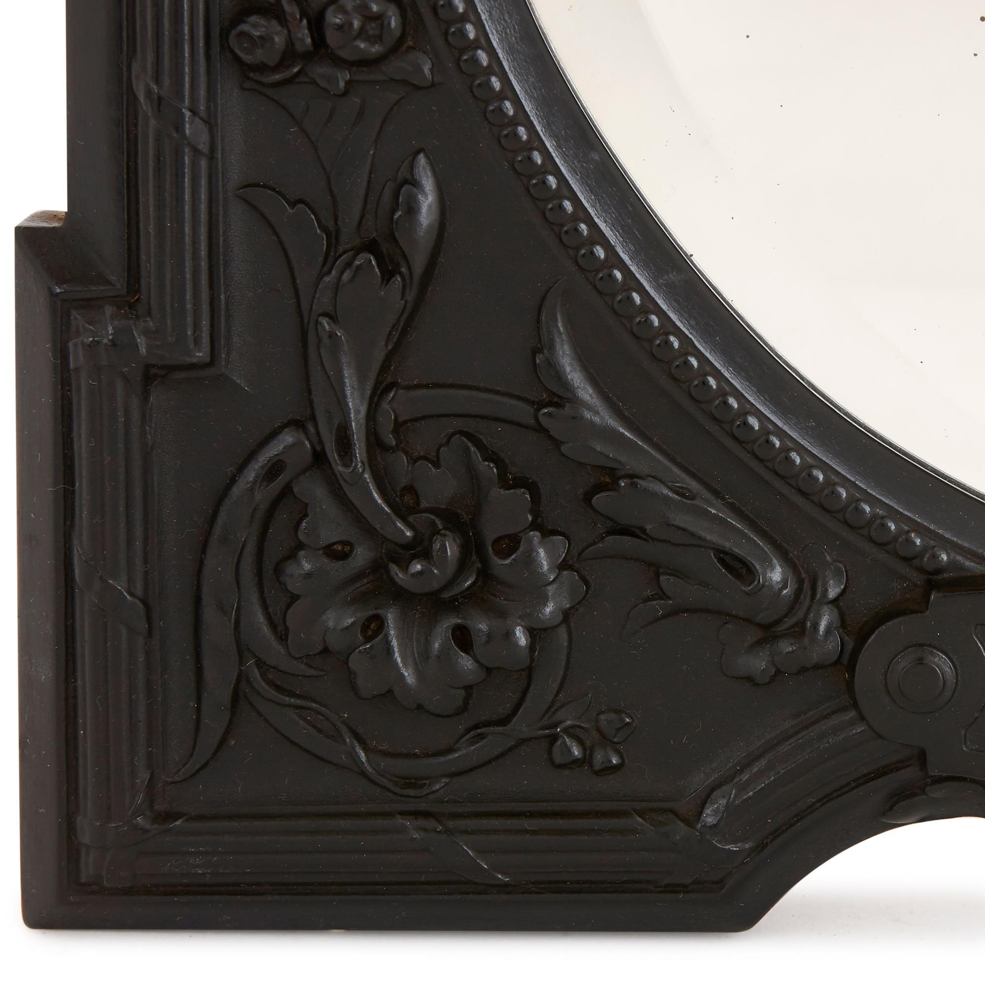 Neoclassical Antique French Ebony Dressing Table Mirror  For Sale