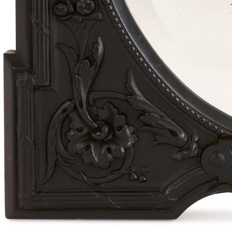 19th Century Antique French Ebony Dressing Table Mirror  For Sale