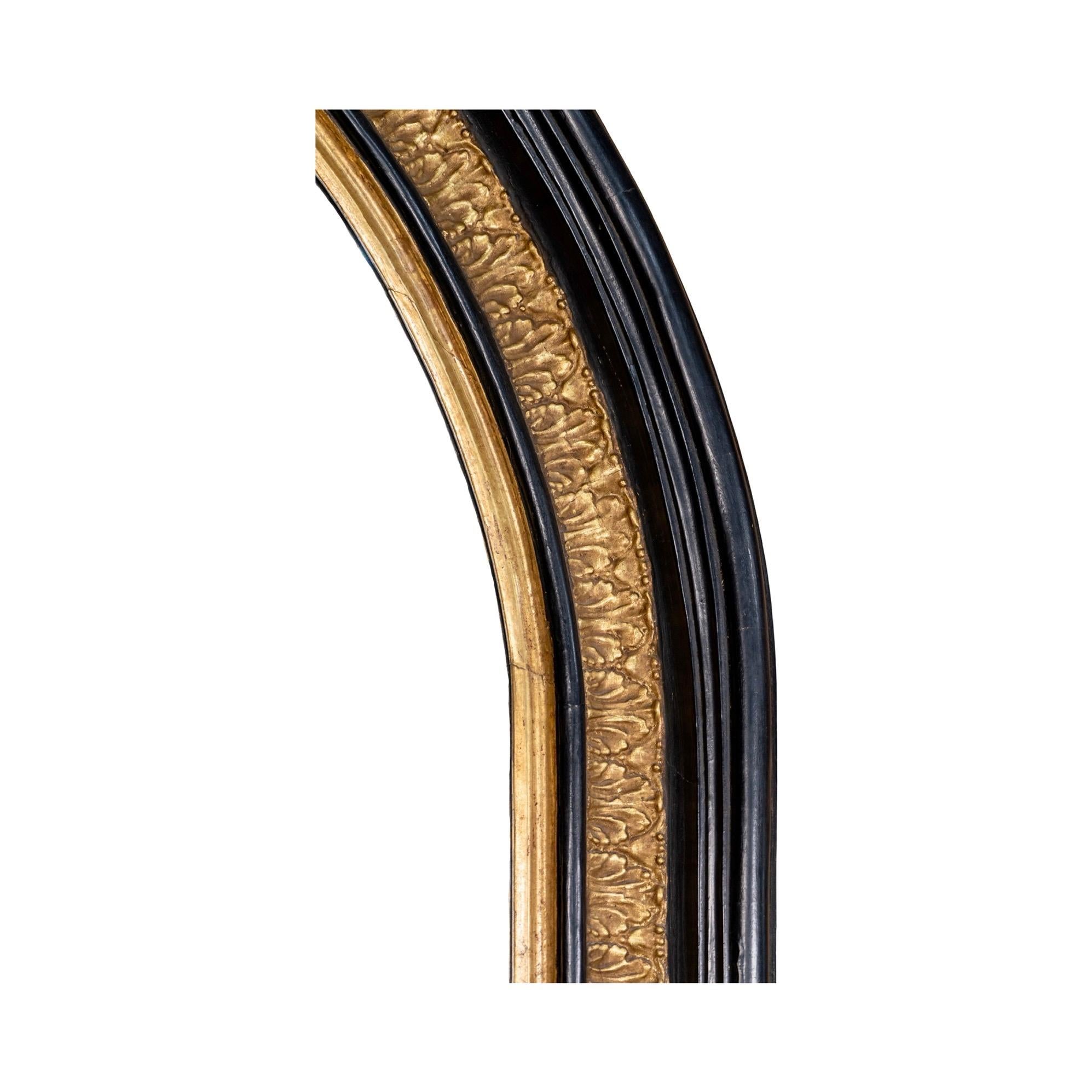 XIX secolo Antique French, specchio in legno d'ebano in vendita
