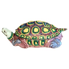 Antike Französisch Edme Samson Porzellan Schildkröte Figur Schreibtisch Jar Trinket Box