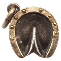 Antique French Edwardian Mellerio dits Meller Horseshoe Lucky Charm Pendant 800