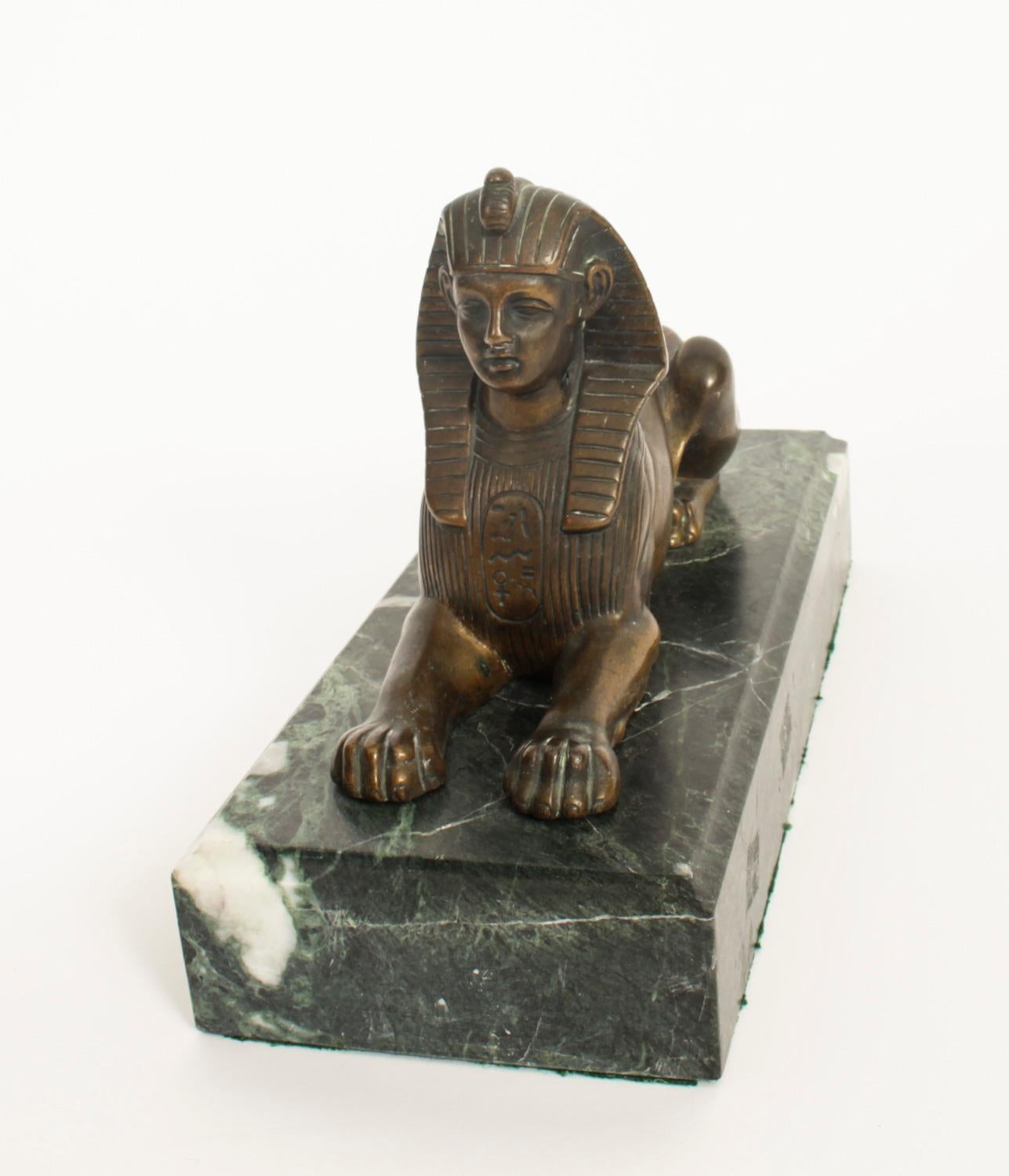 Antique French Egyptian Revival Bronze Sphinx 19th C 6
