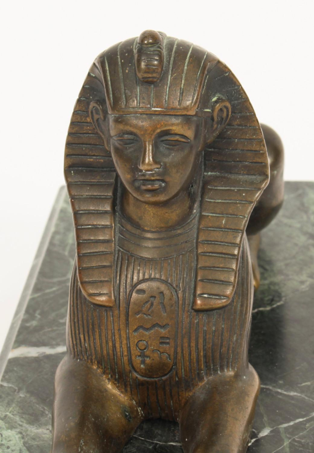 Antique French Egyptian Revival Bronze Sphinx 19th C In Good Condition In London, GB