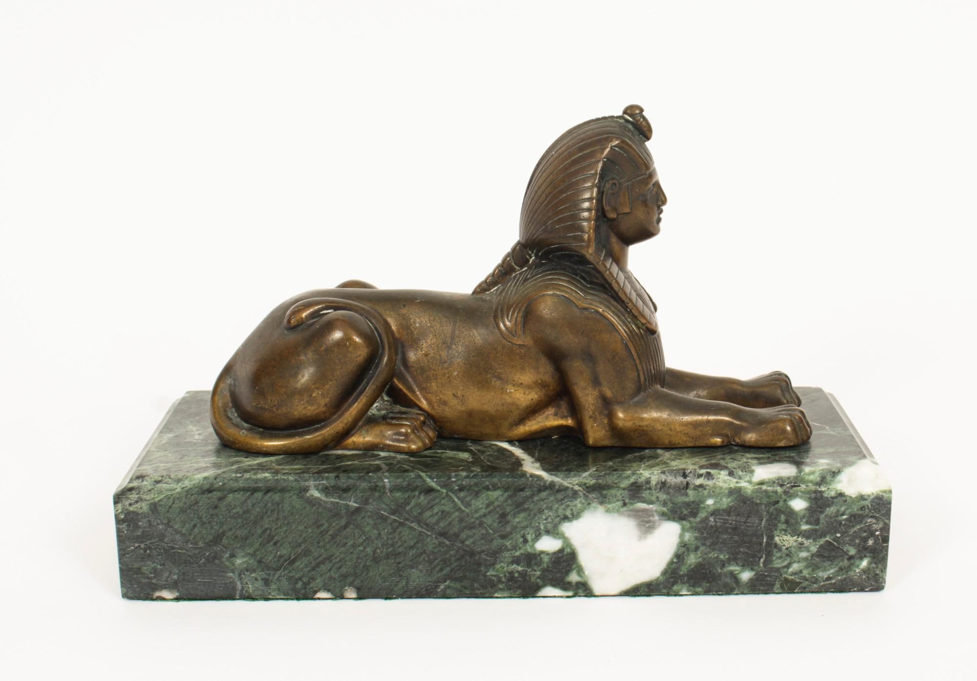 Mid-19th Century Antique French Egyptian Revival Bronze Sphinx 19th C