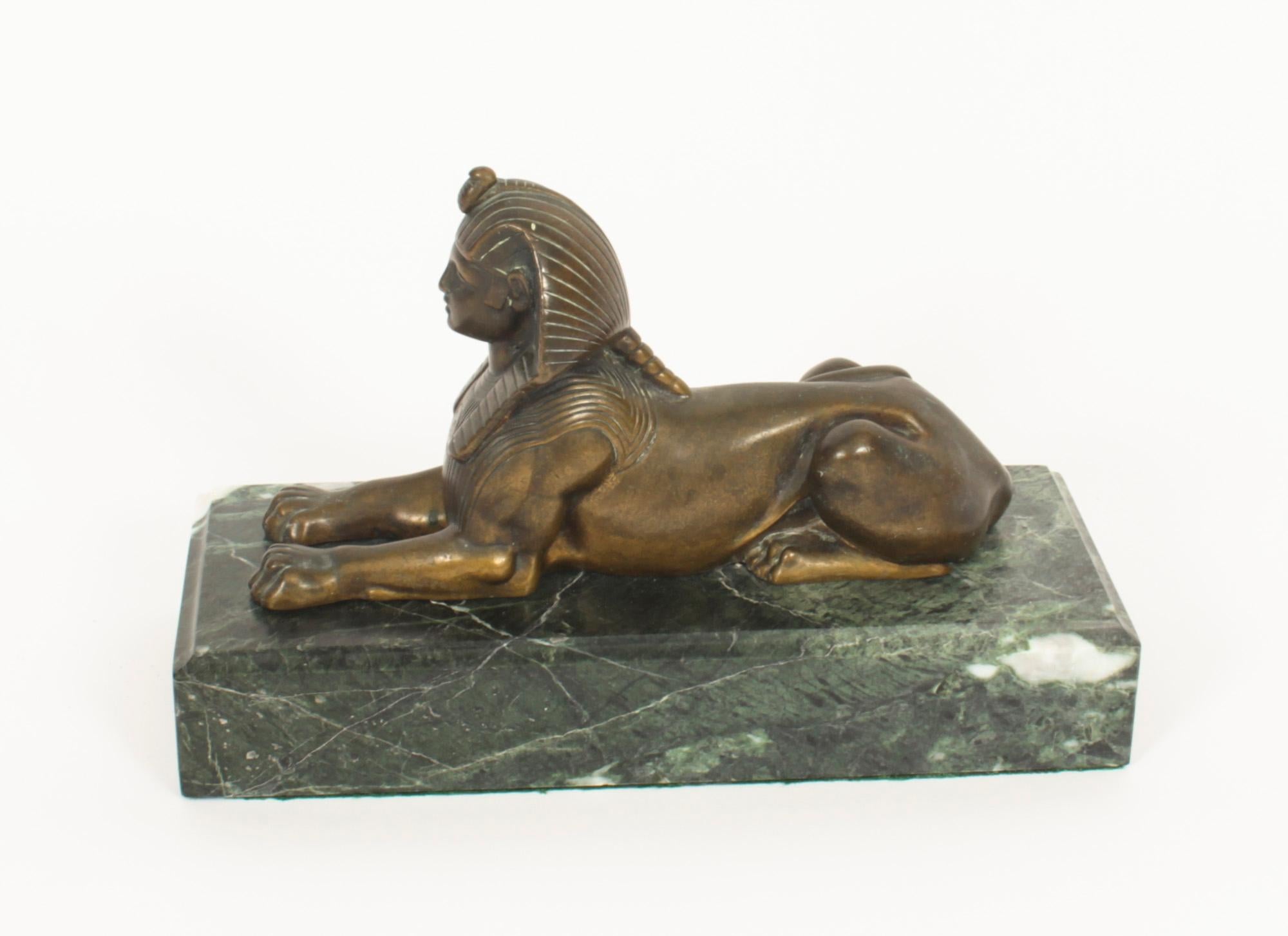 Antique French Egyptian Revival Bronze Sphinx 19th C 1