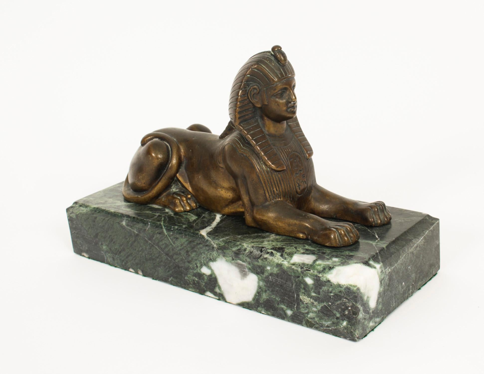 Antique French Egyptian Revival Bronze Sphinx 19th C 2