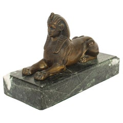 Antique French Egyptian Revival Bronze Sphinx 19th C