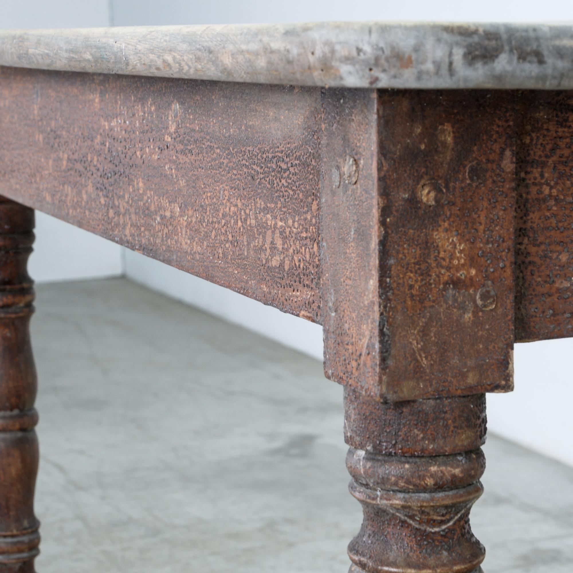 Early 20th Century Antique French Elm Table
