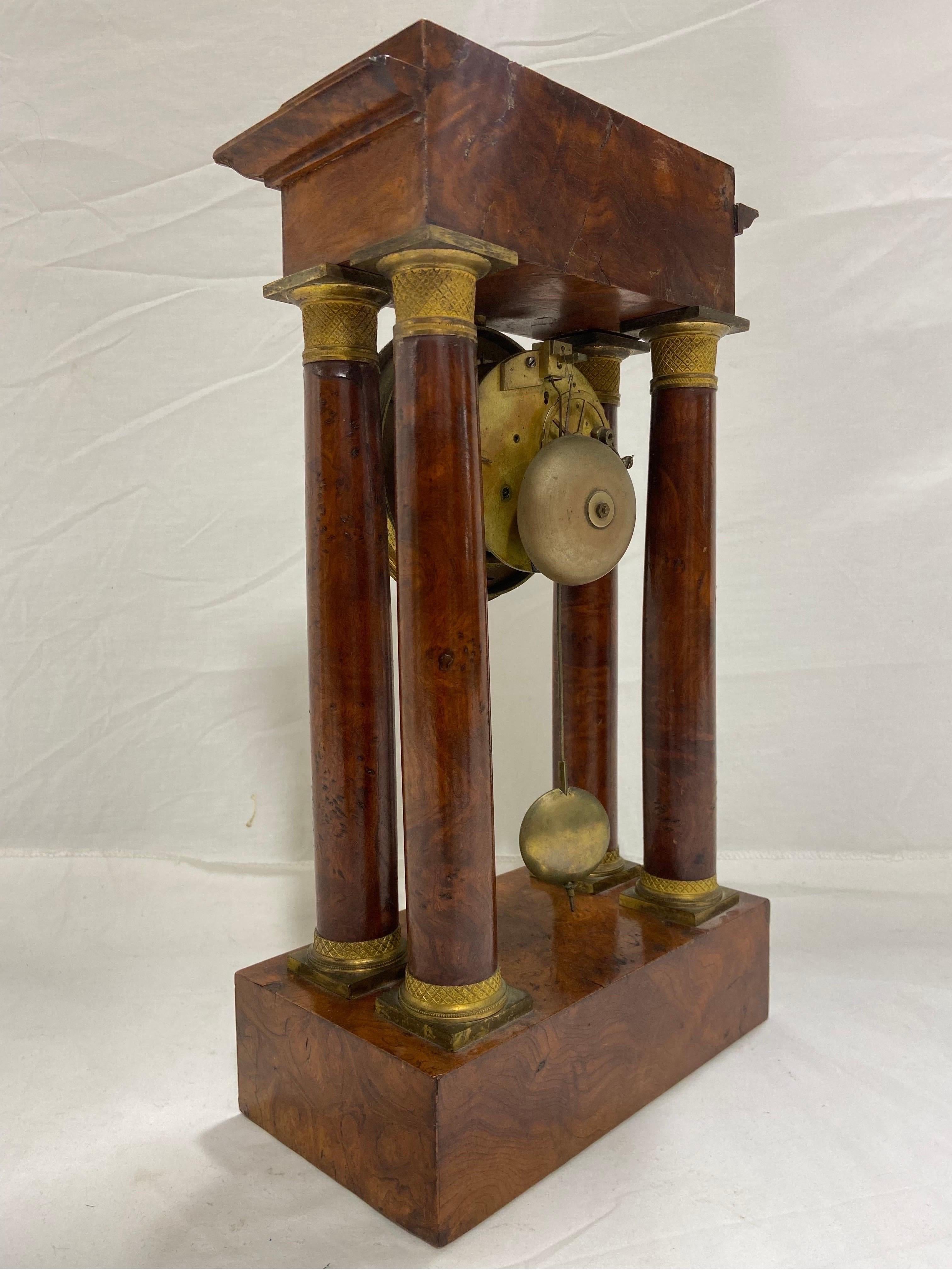 Antique French Empire Blanc Fils Palais Royale Portico Columnar Pendulum Clock 5