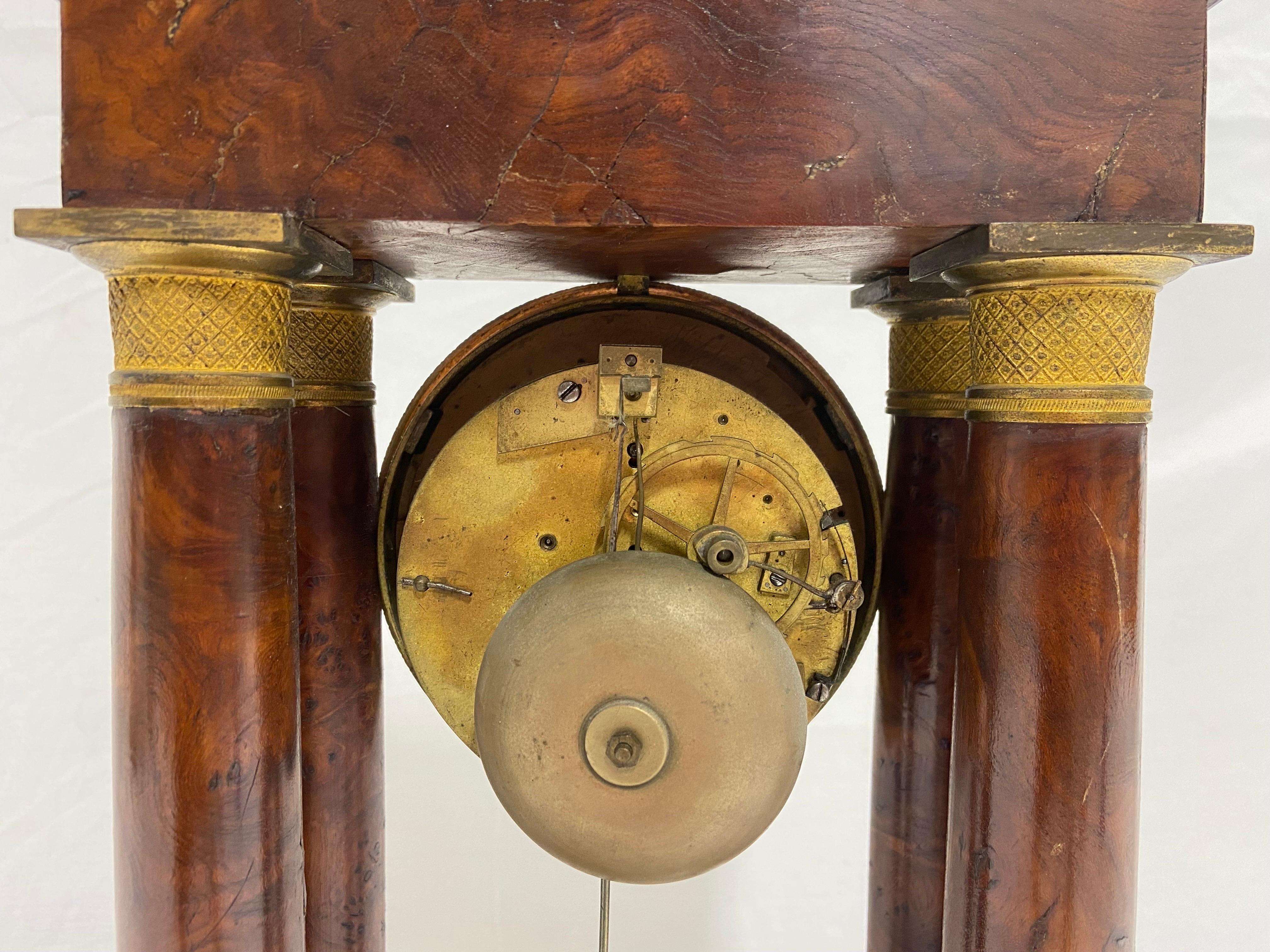 Antique French Empire Blanc Fils Palais Royale Portico Columnar Pendulum Clock 7