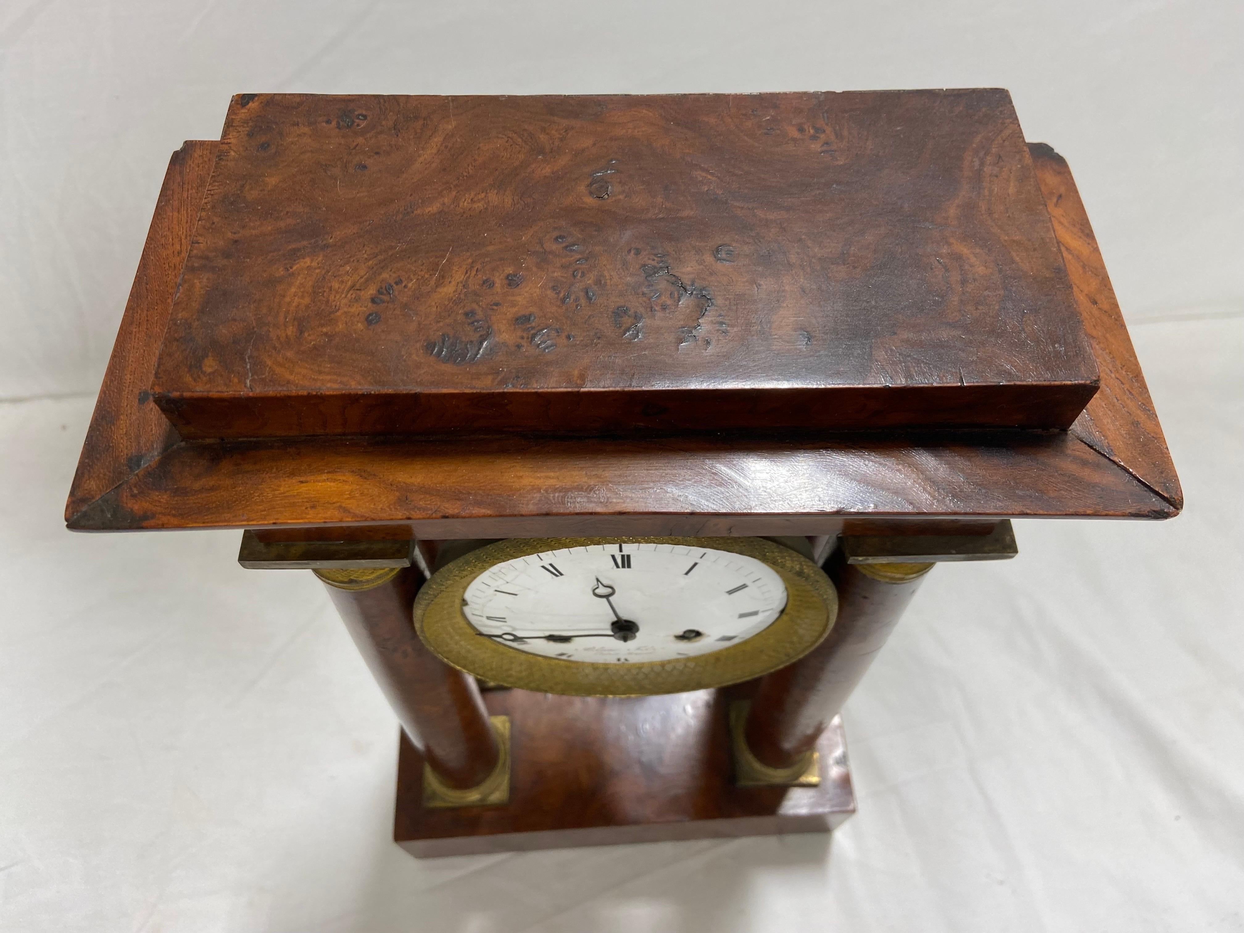 Antique French Empire Blanc Fils Palais Royale Portico Columnar Pendulum Clock 1