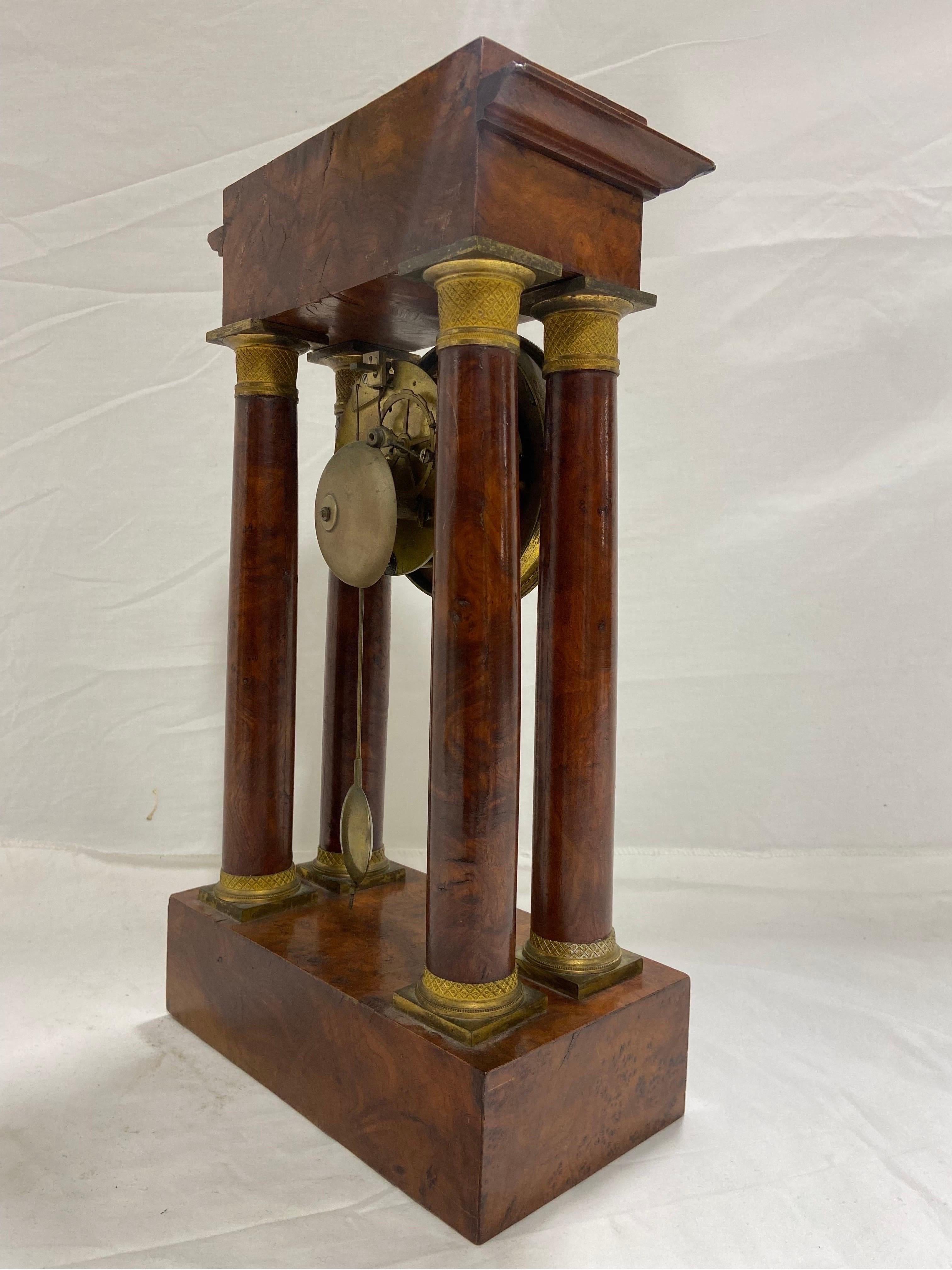 Antique French Empire Blanc Fils Palais Royale Portico Columnar Pendulum Clock 3