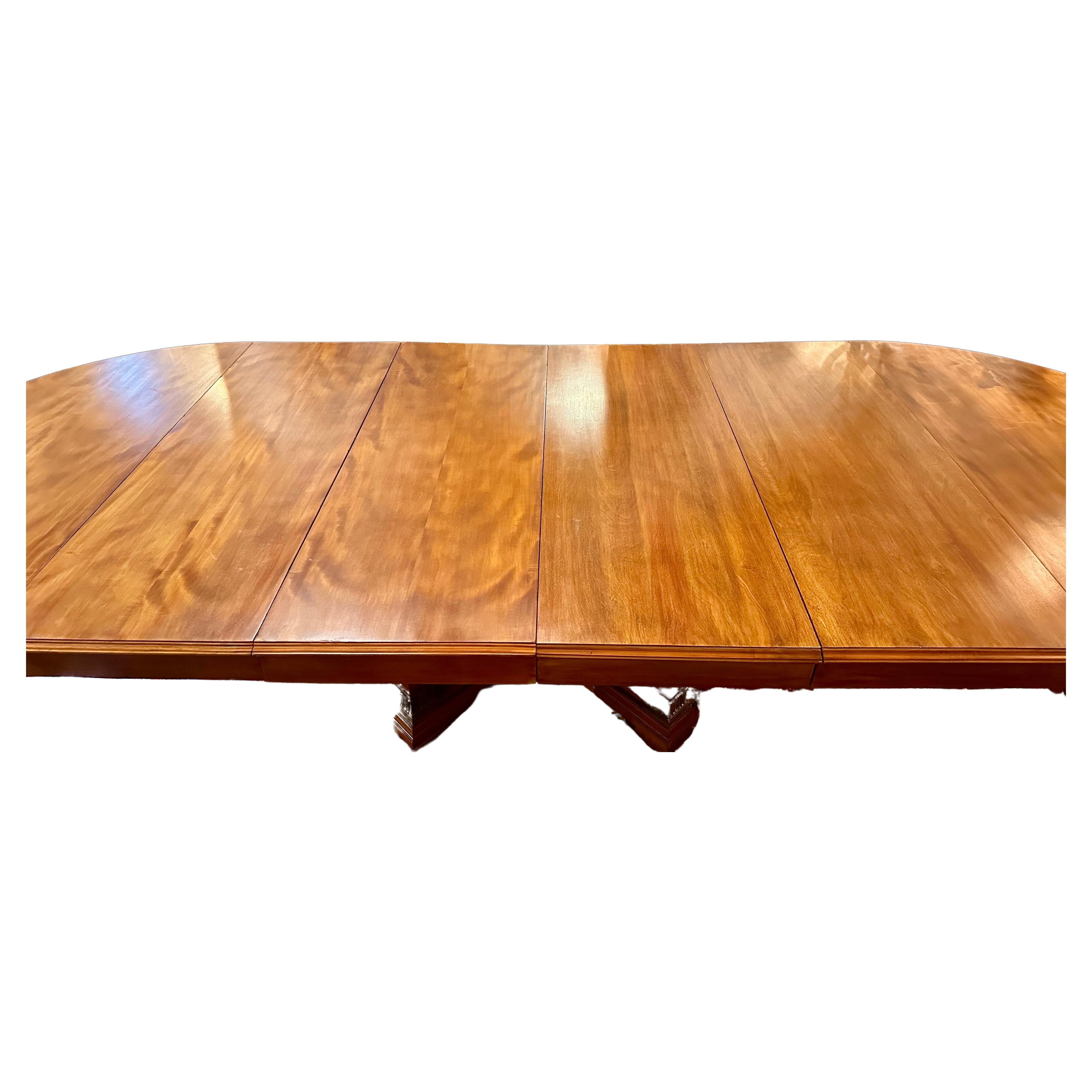 19th Century Antique French Empire Bronze D' Ore Mounted Mahogany Dining Table, Circa 1890. For Sale