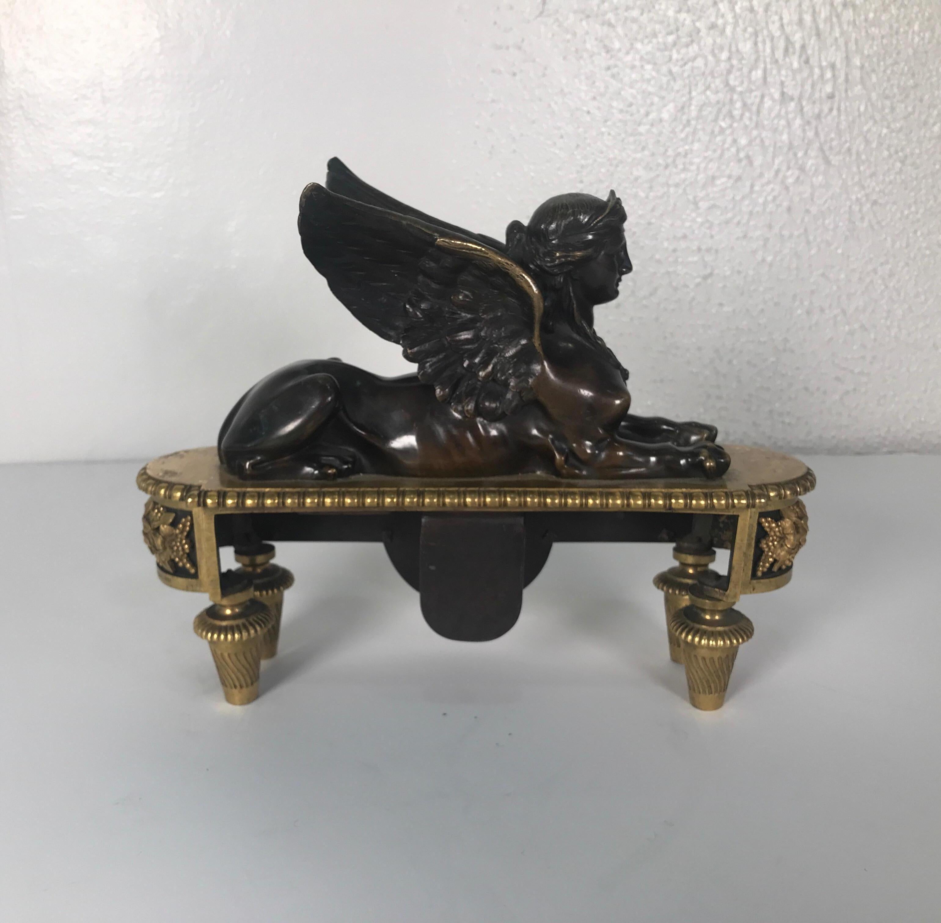 Antique French Empire Bronze Sphinx 5