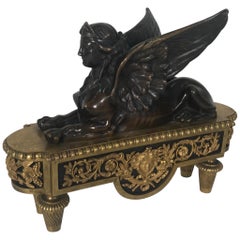 Antique French Empire Bronze Sphinx