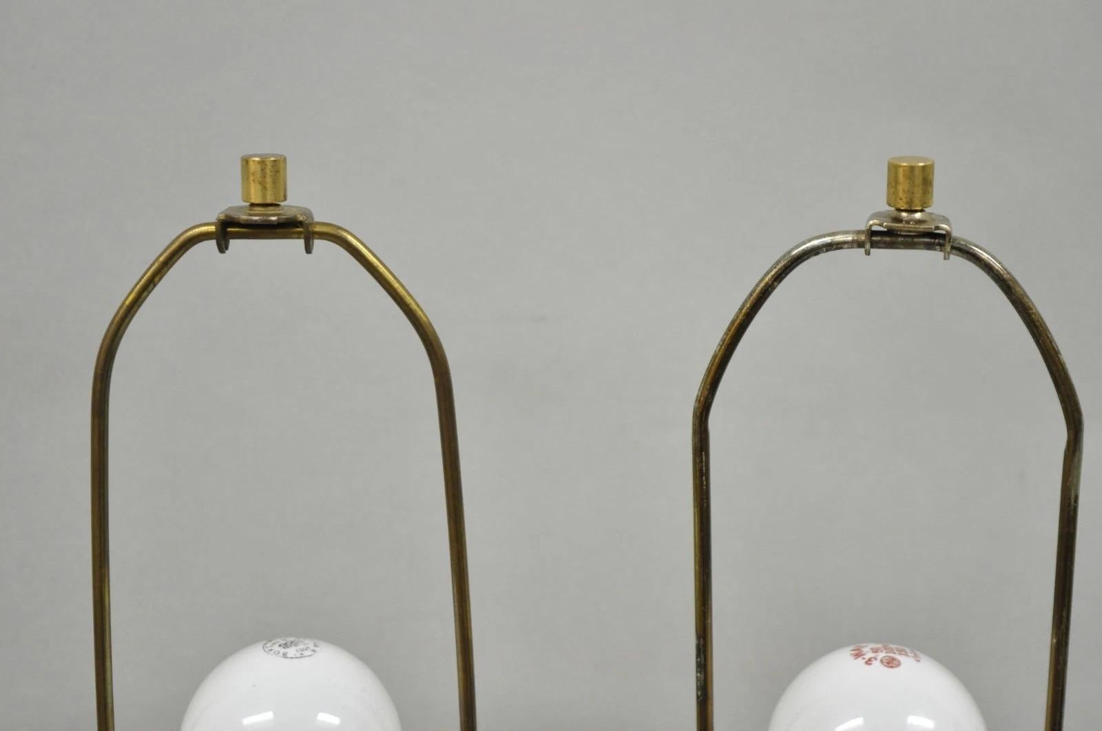 Antique French Empire Carved Italian White Marble Victorian Table Lamps - a Pair For Sale 1