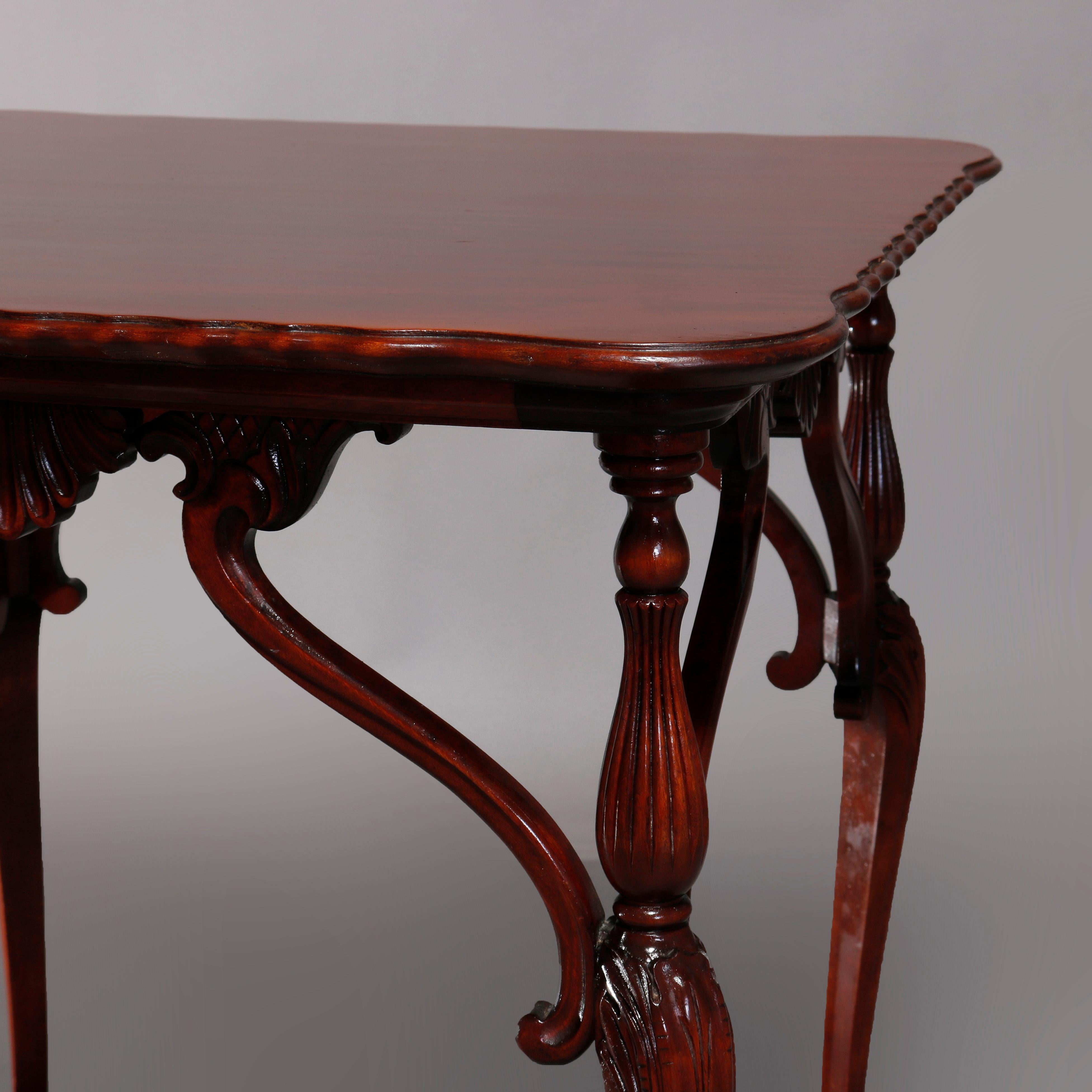 Antique French Empire Carved Mahogany Lamp Table, 19th Century In Good Condition In Big Flats, NY