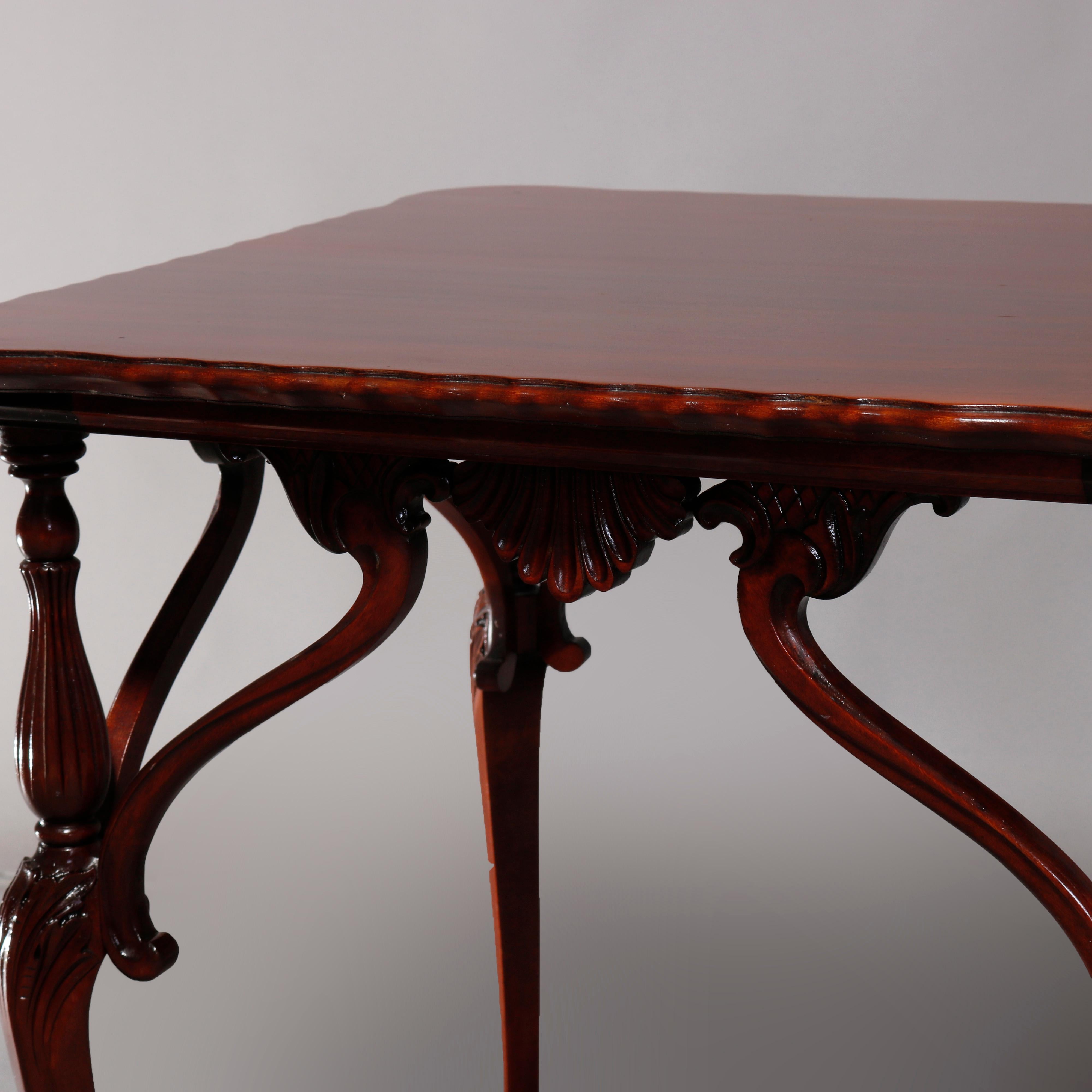 Wood Antique French Empire Carved Mahogany Lamp Table, 19th Century
