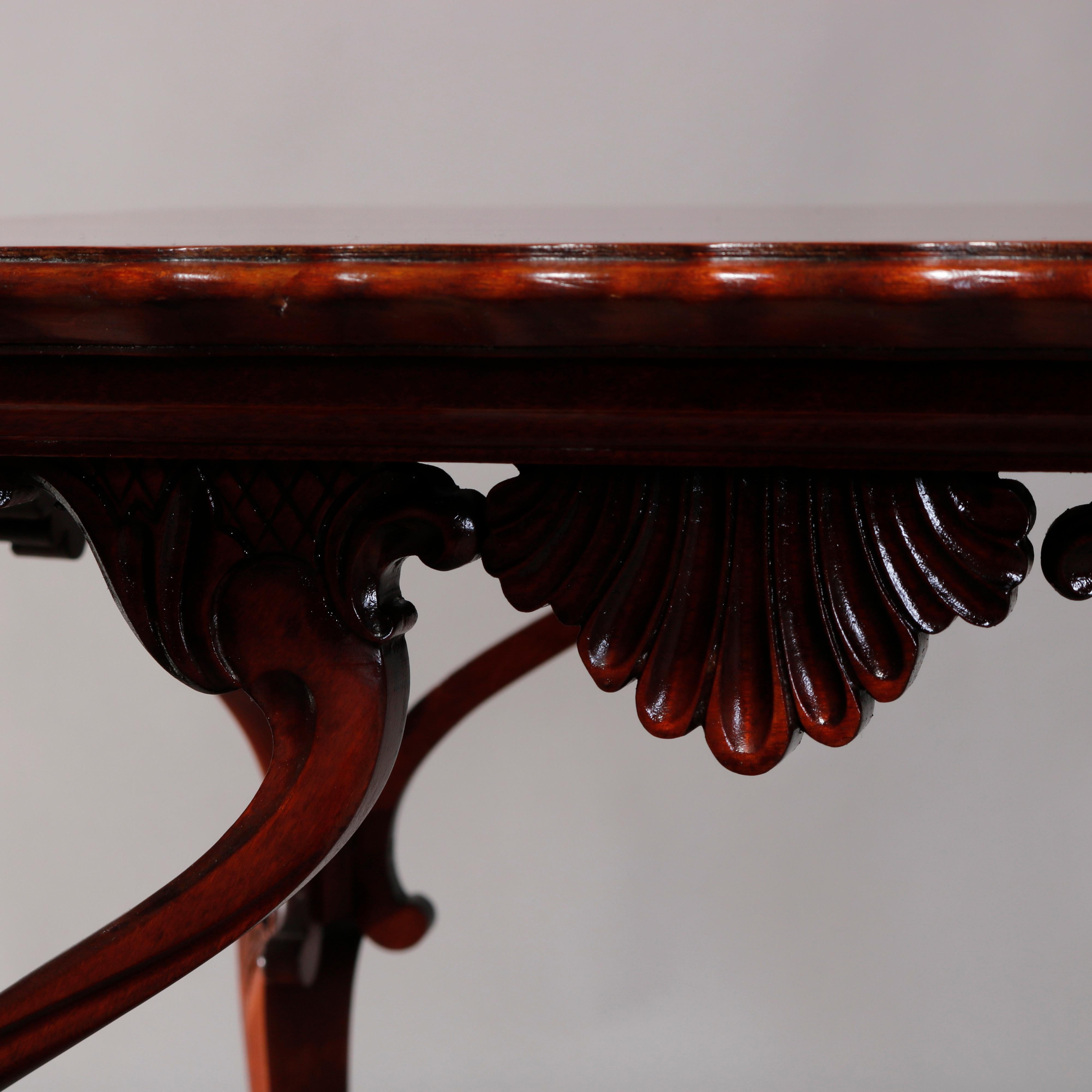 Antique French Empire Carved Mahogany Lamp Table, 19th Century 1