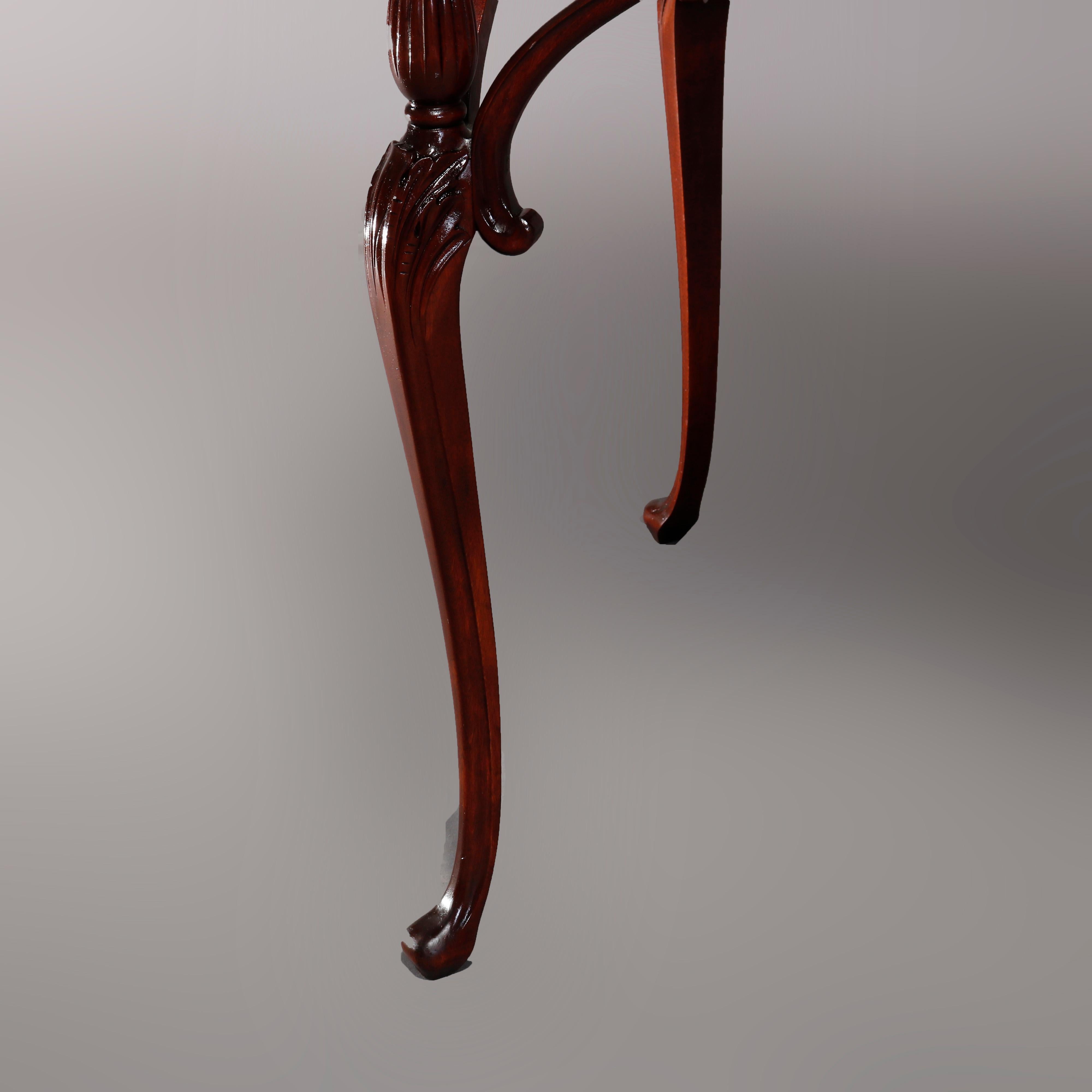 Antique French Empire Carved Mahogany Lamp Table, 19th Century 4