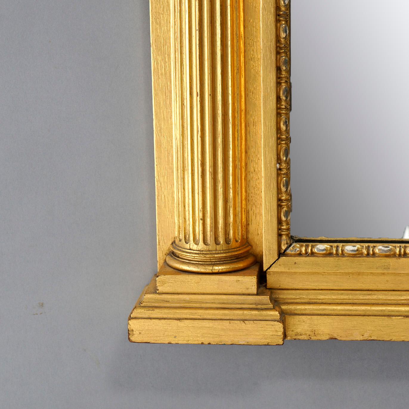 Antique French Empire Classical Greco Style Giltwood Wall Mirror 19th C For Sale 1